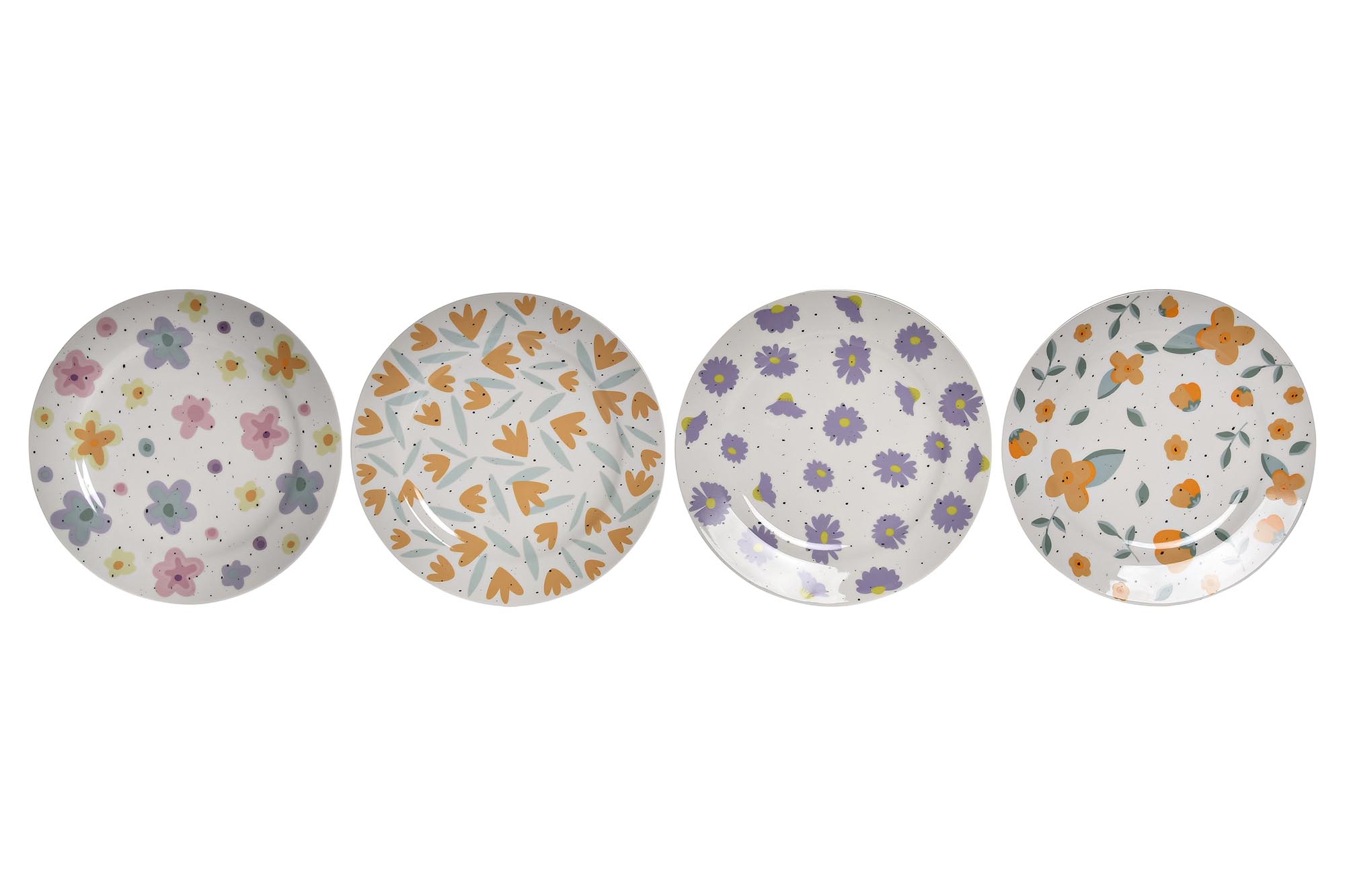 PLATO PORCELANA 27X27X2 FLORES 4 SURT.