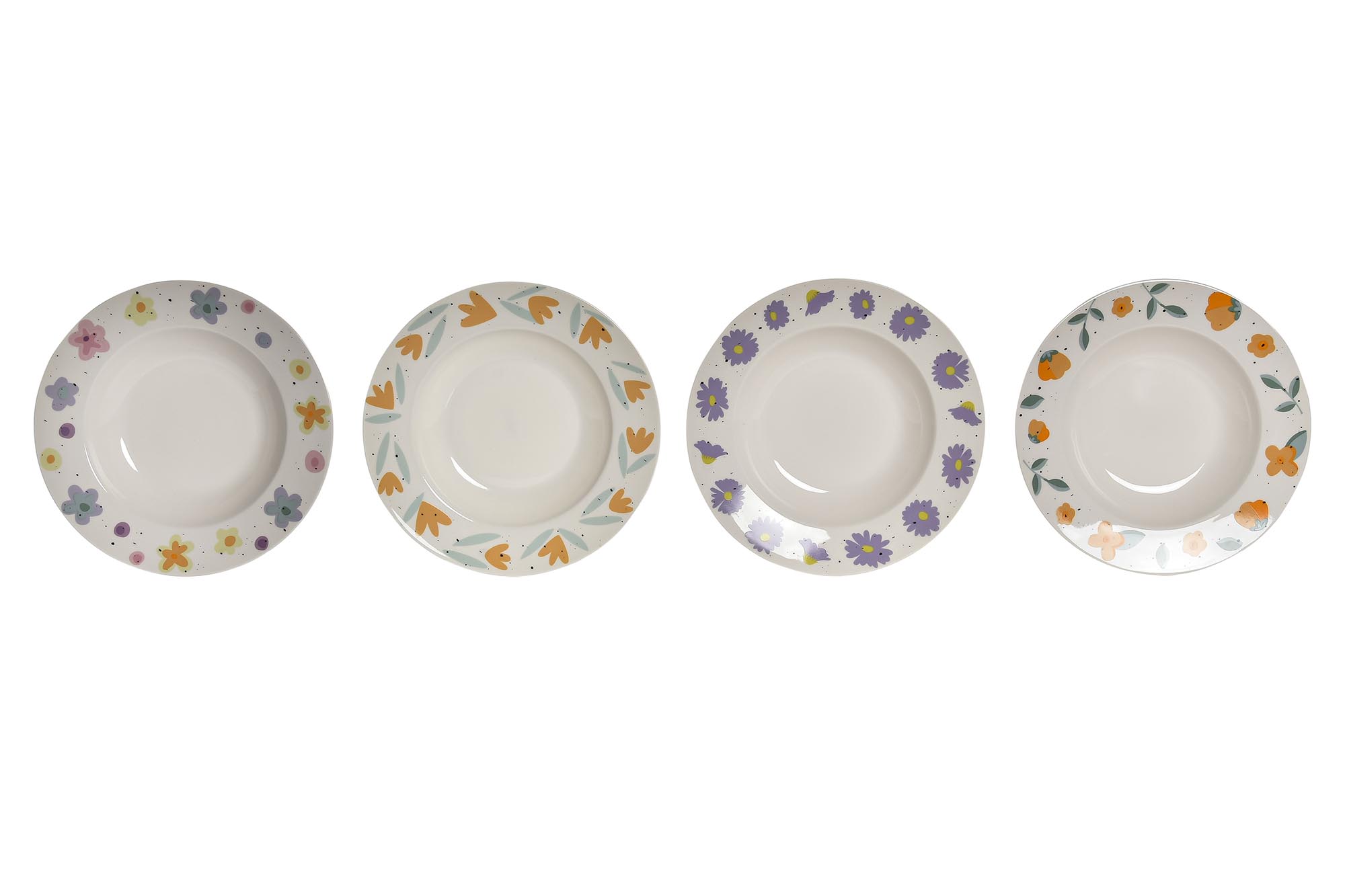 PLATO PORCELANA 21,5X21,5X3,5 FLORES 4 SURT.