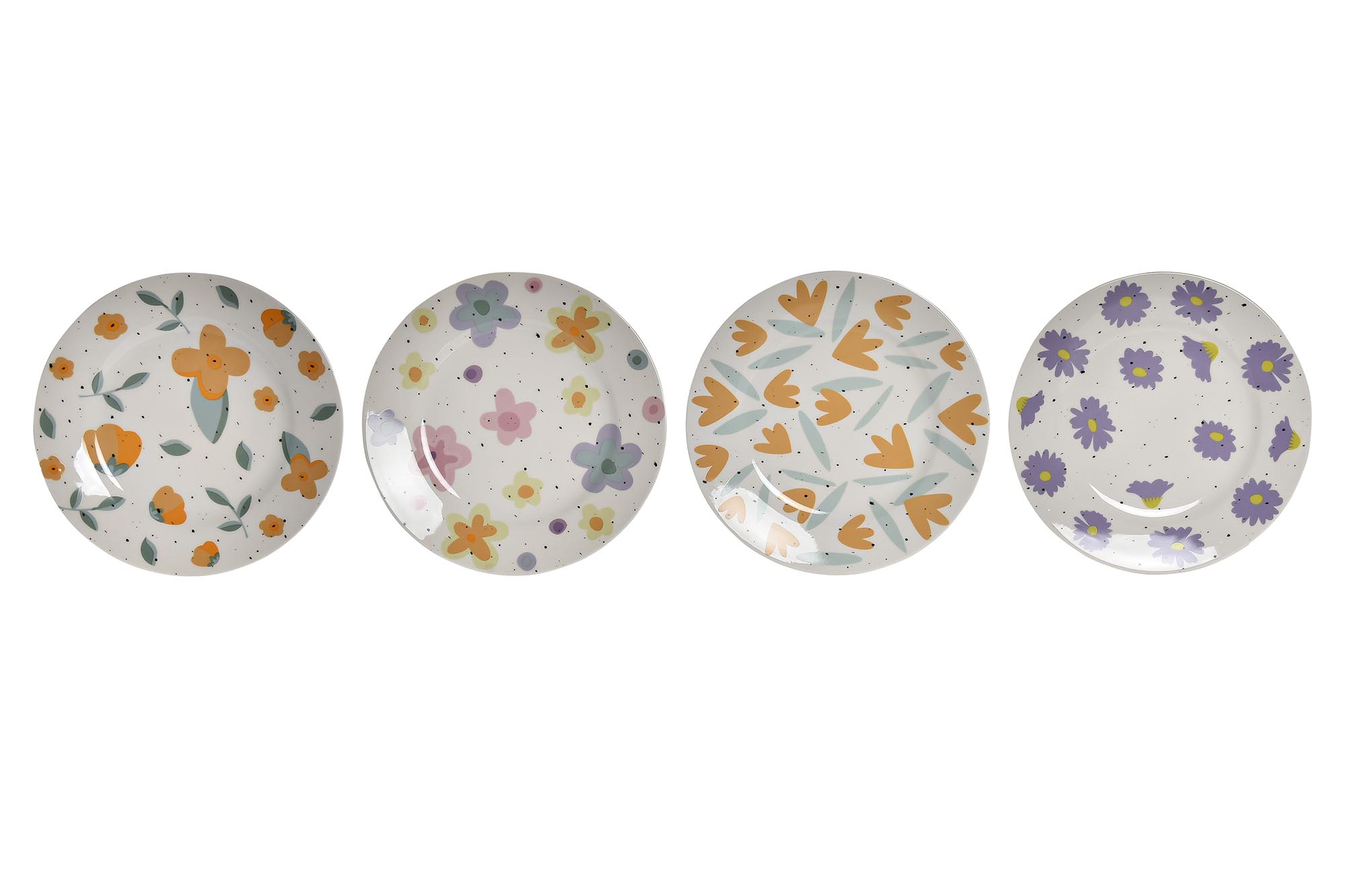 PLATO PORCELANA 19X19X2 FLORES 4 SURT.