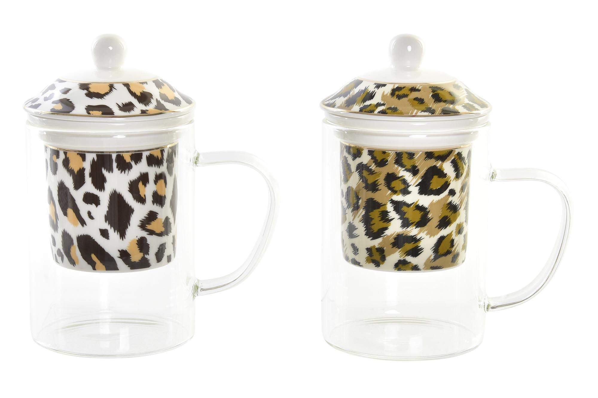 MUG INFUSIONES CRISTAL 12X8X14,5 300ML LEOPARDO 2