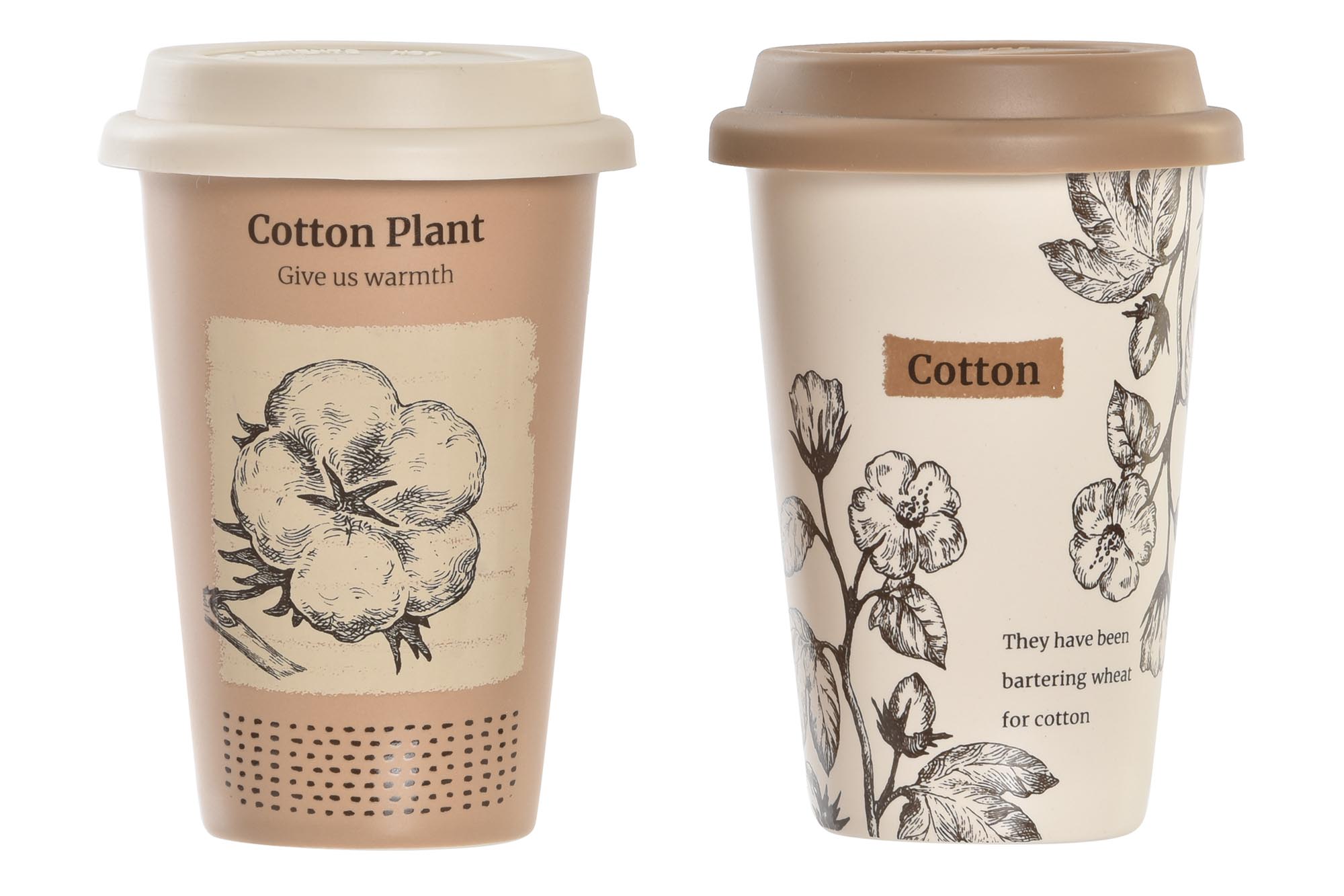 MUG PORCELANA 9,5X9,5X14 390ML, BOTANICO 2 SURT.
