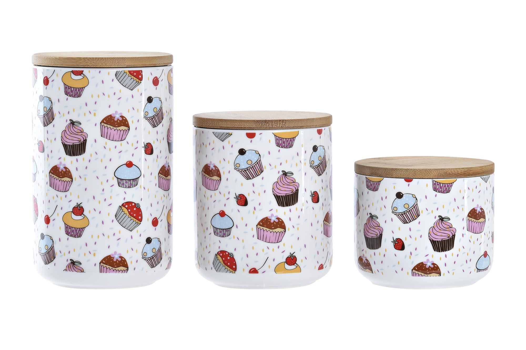 BOTE SET 3 GRES BAMBU 10X10X17 PASTELES MULTICOLOR
