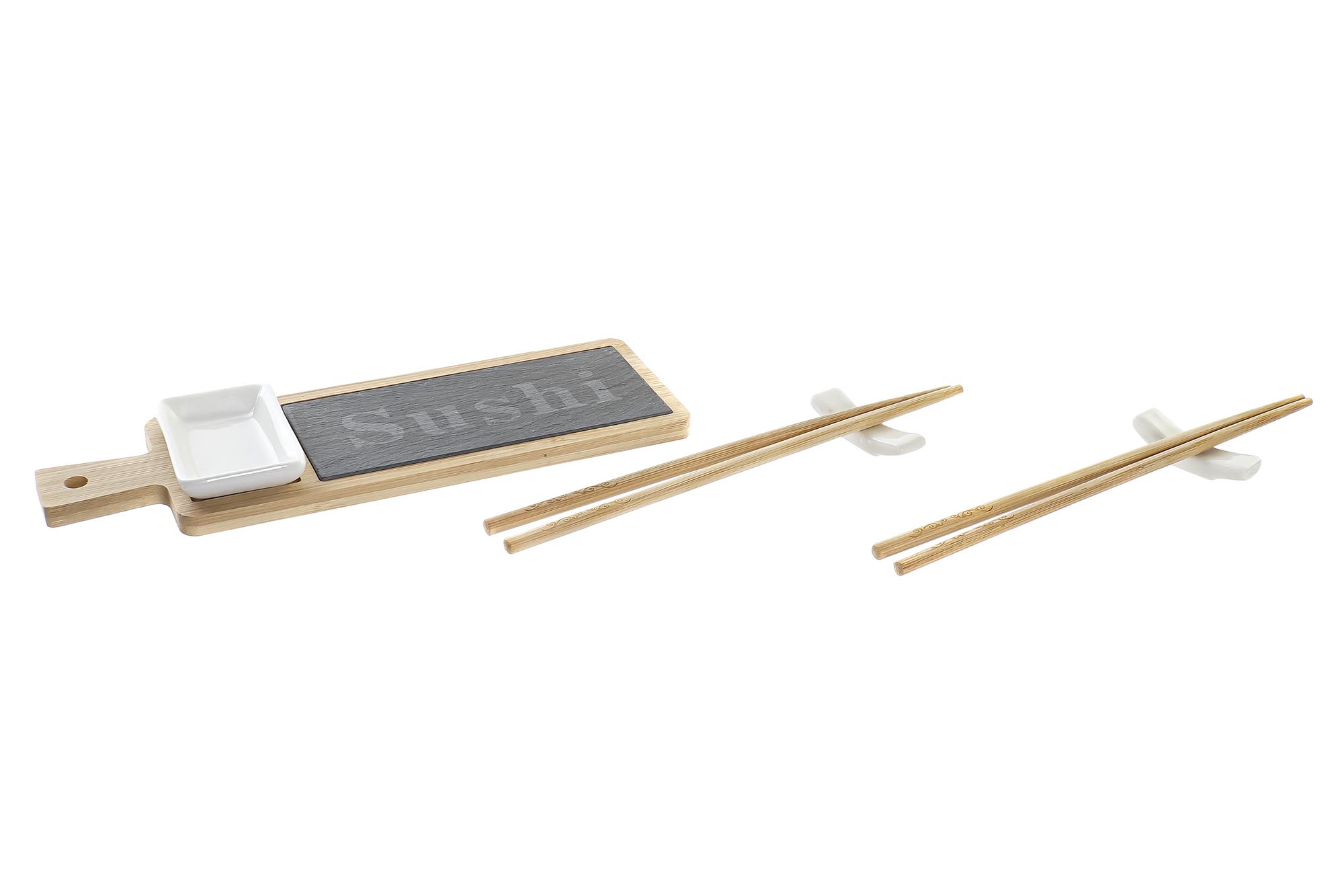 SUSHI SET 6 BAMBU PIZARRA 28X9X2 NATURAL
