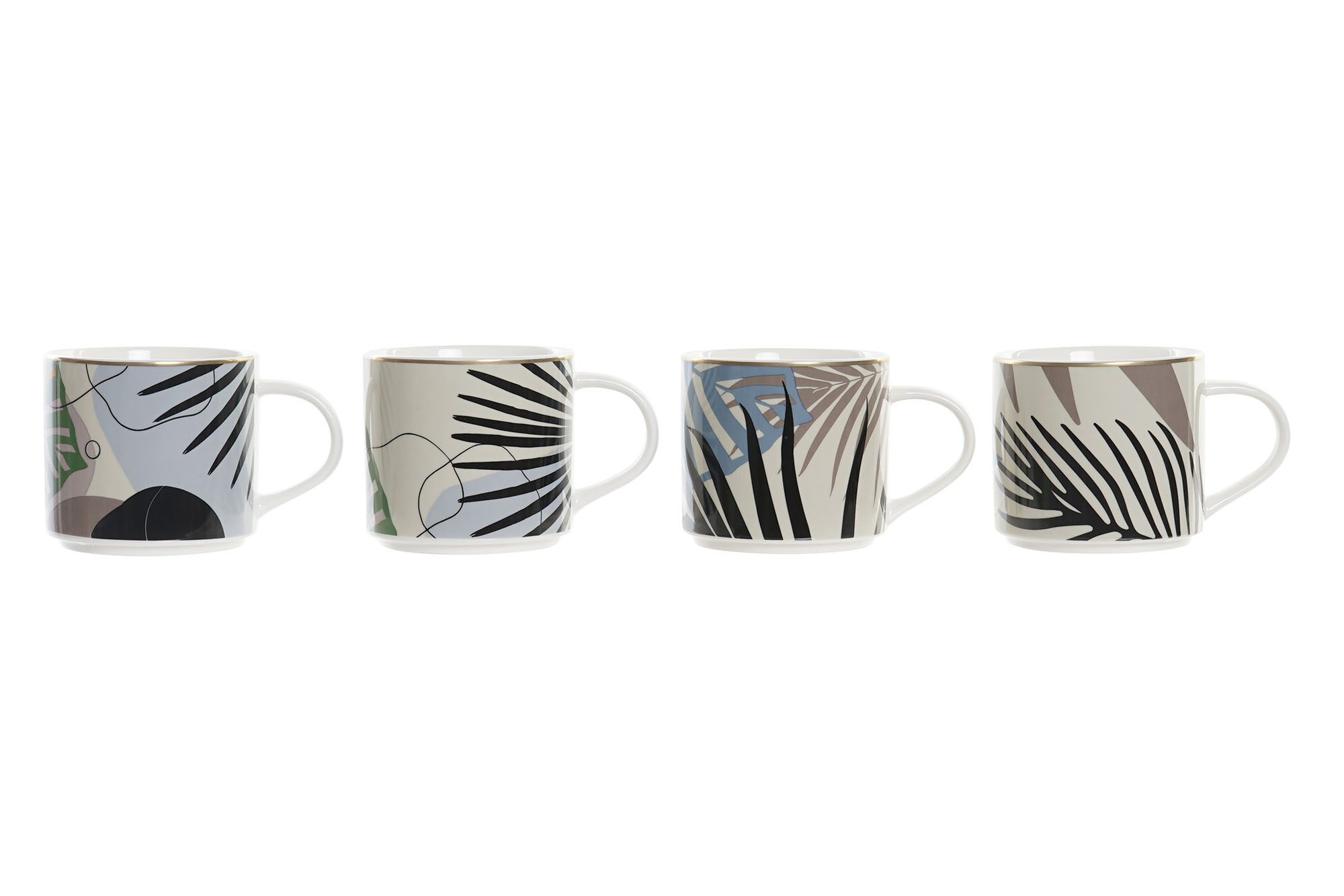 MUG PORCELANA 14X9,5X9 350ML HOJAS 4 SURT.