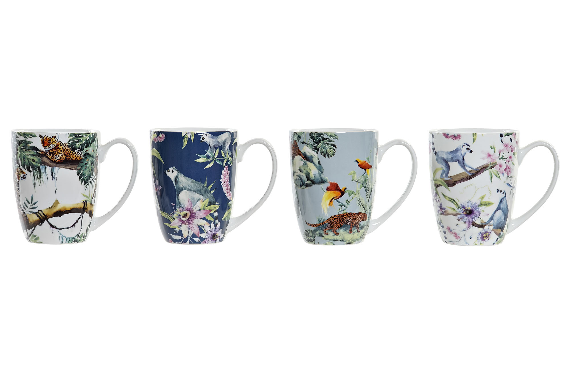 MUG PORCELANA 12X8,2X10,6 400ML TROPICAL 4 SURT.