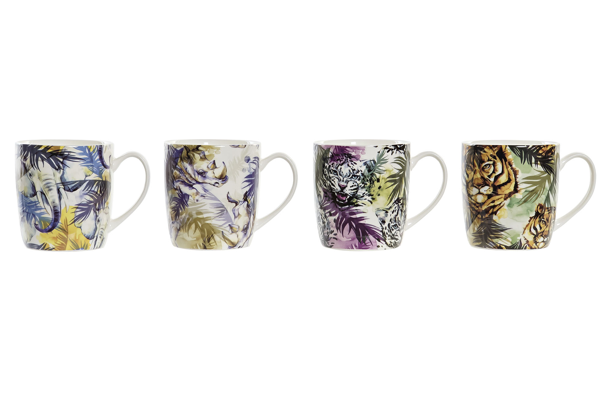 MUG PORCELANA 12X8,5X9,2 400ML TROPICAL 4 SURT.