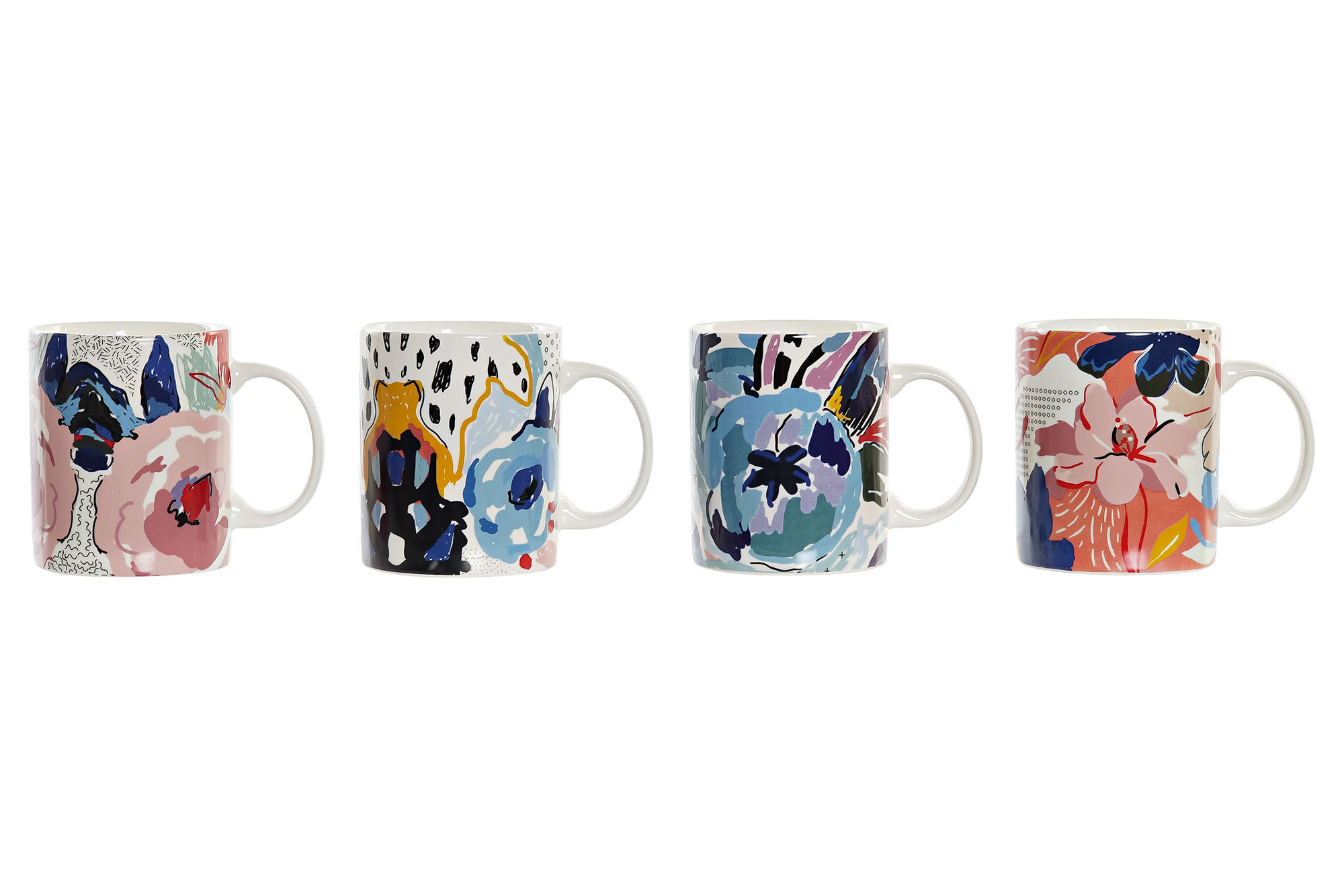 MUG PORCELANA 12X8X9,5 320ML FLORAL 4 SURT.