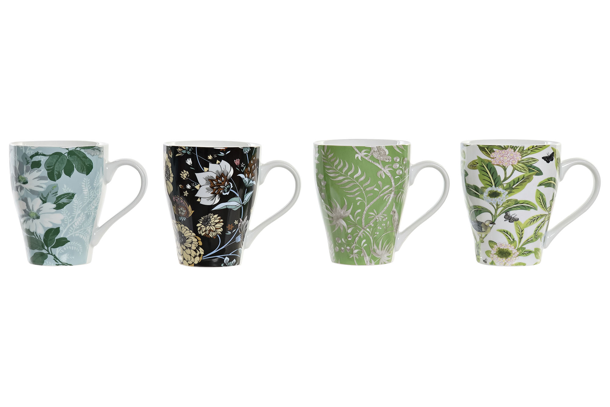 MUG PORCELANA 12,5X8,6X11 320ML FLORES 4 SURT.