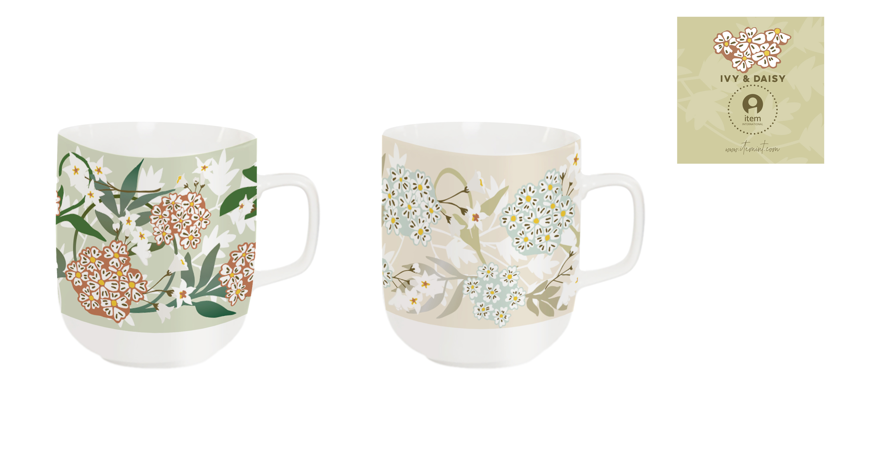 MUG PORCELANA 11,5X8,5X10 380ML, 2 SURT.