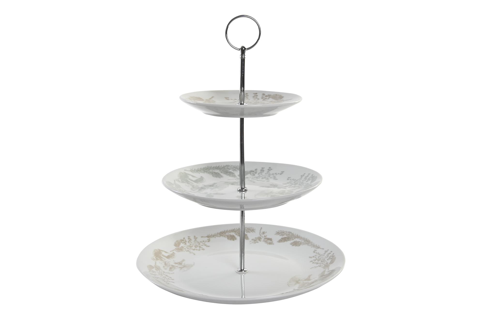 FRUTERO PORCELANA METAL 27X27X34 3PISOS VERDE