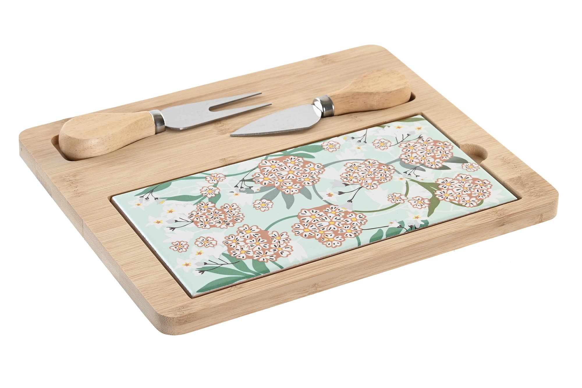 TABLA APERITIVO SET 4 BAMBU GRES 24,5X20X1,2 VERDE