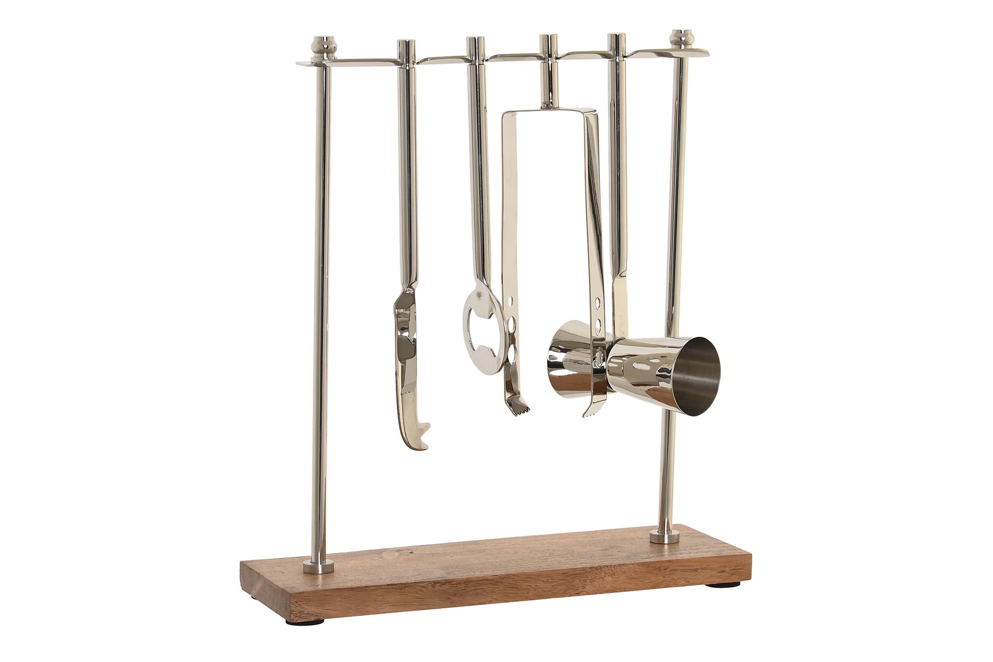 COCTEL SET 4 INOX ACACIA 25,5X9X30 PLATEADO