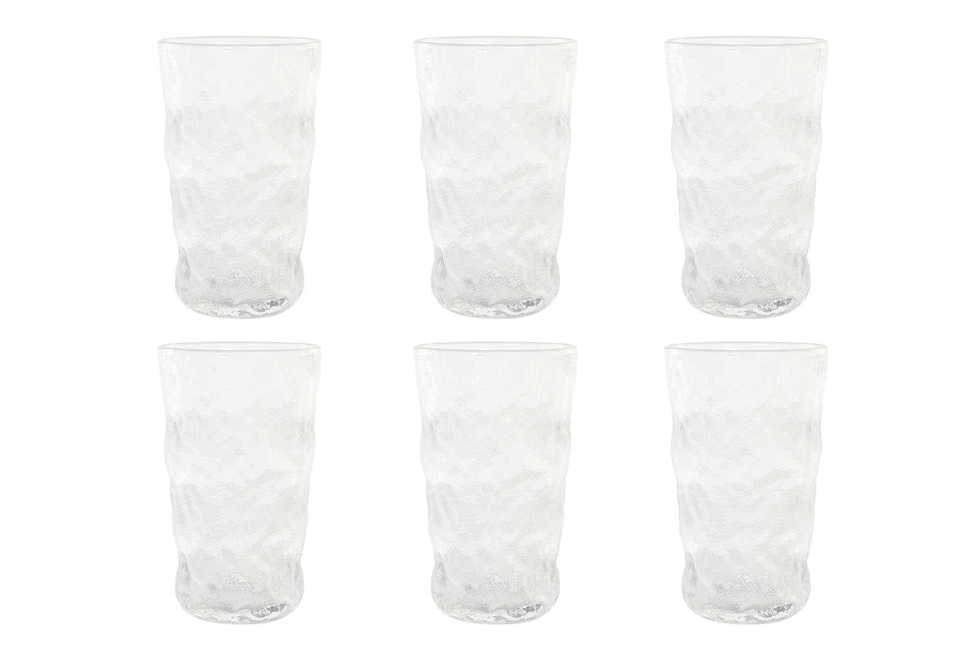 VASO SET 6 CRISTAL 7,5X7,5X14 350ML GLASEADO