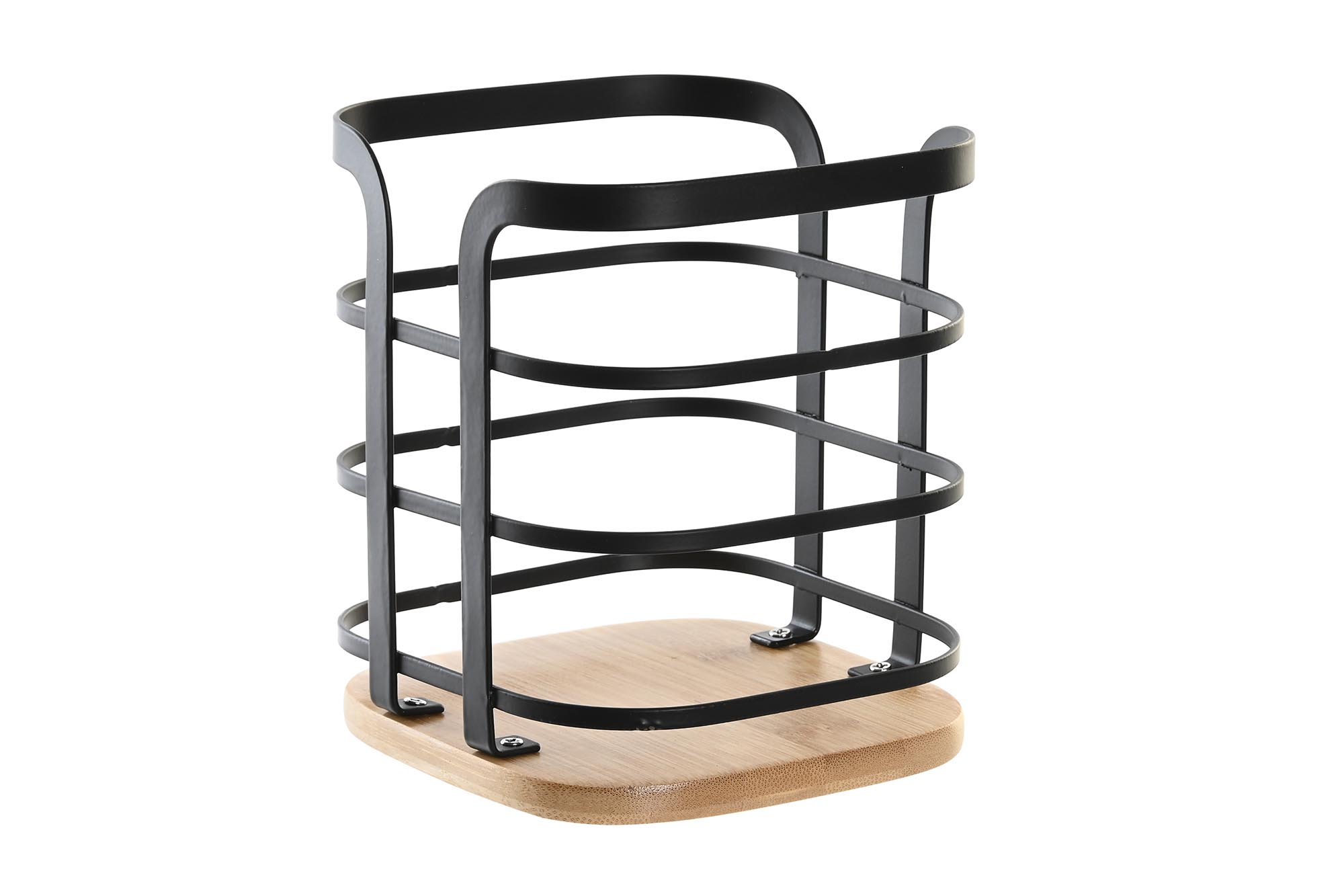 CUBERTERO ACERO BAMBU 12X12X14,5 NEGRO