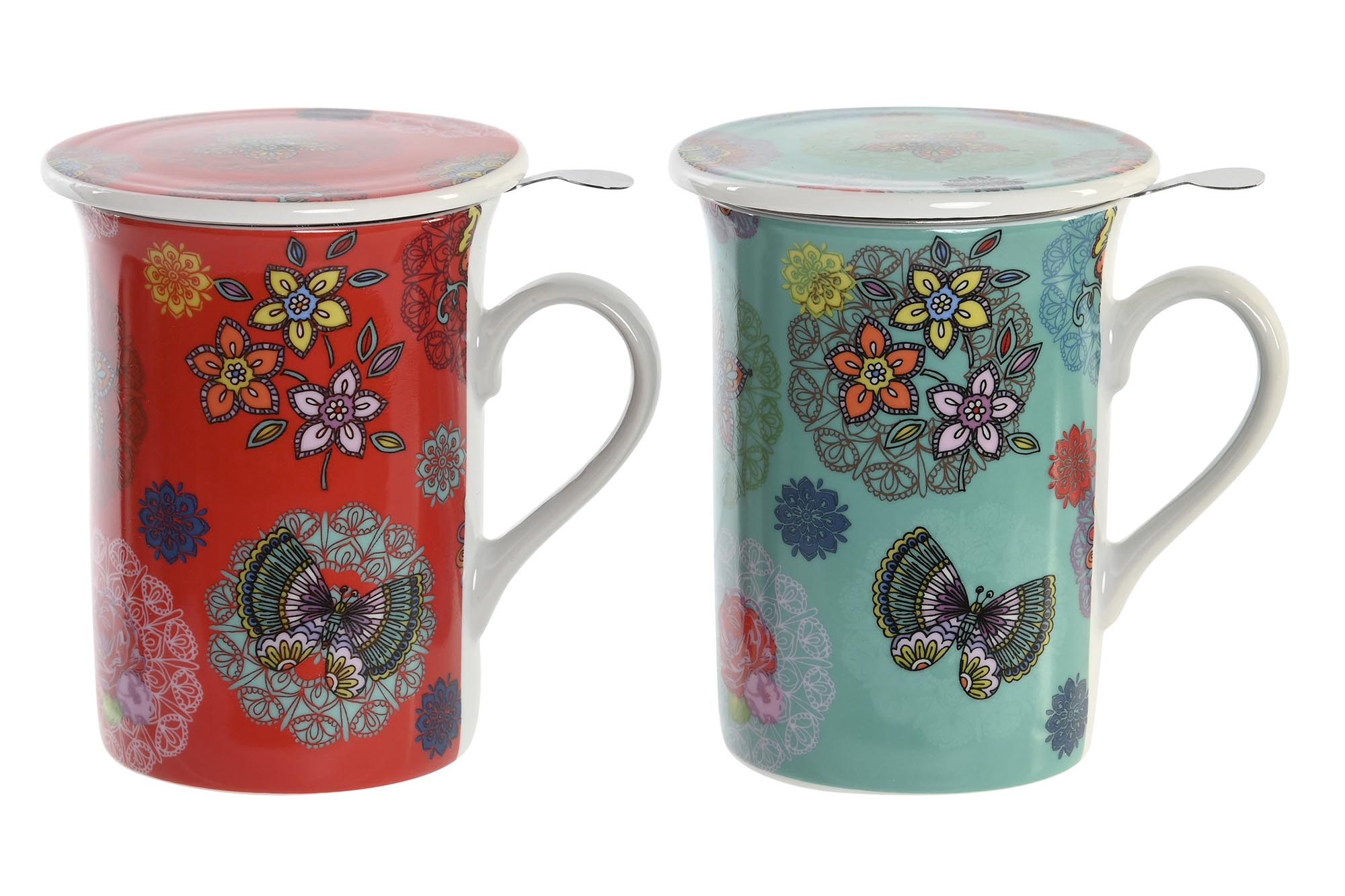 MUG INFUSIONES PORCELANA 11X8,5X11 280ML FLORAL 2