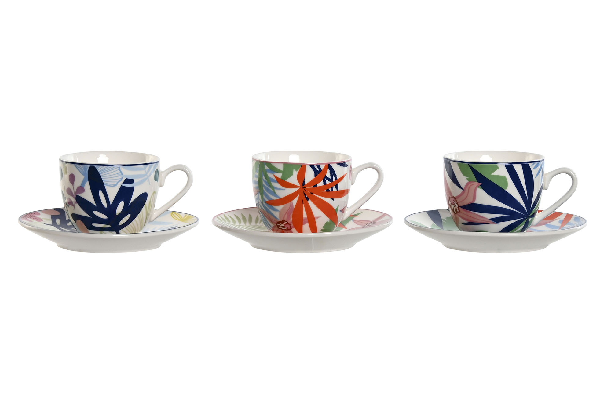 TAZA SET PLATO PORCELANA 11X11X5,5 90ML 3 SURT.