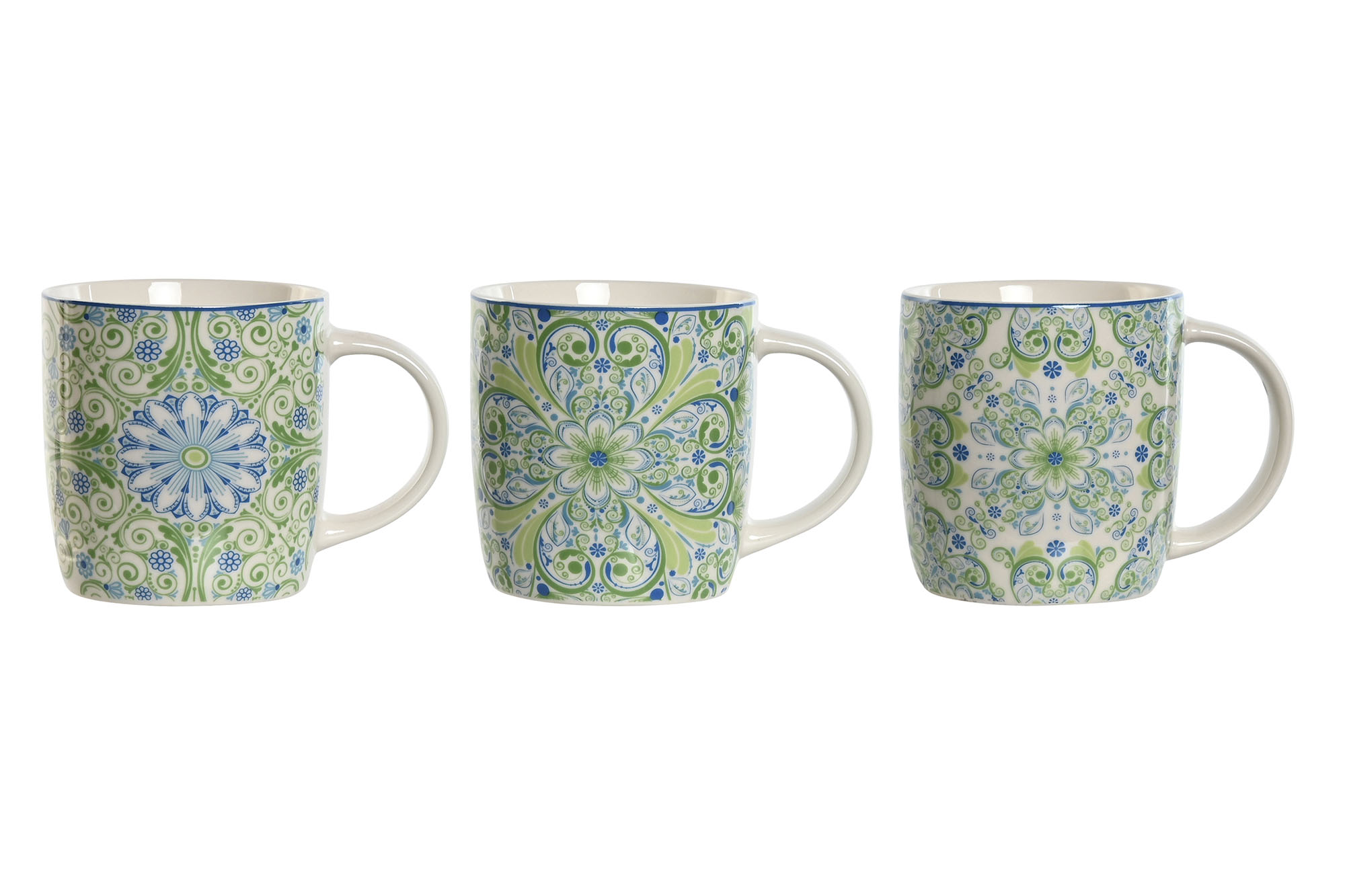 MUG PORCELANA 12X8,5X9 350ML, AZULEJOS 3 SURT.