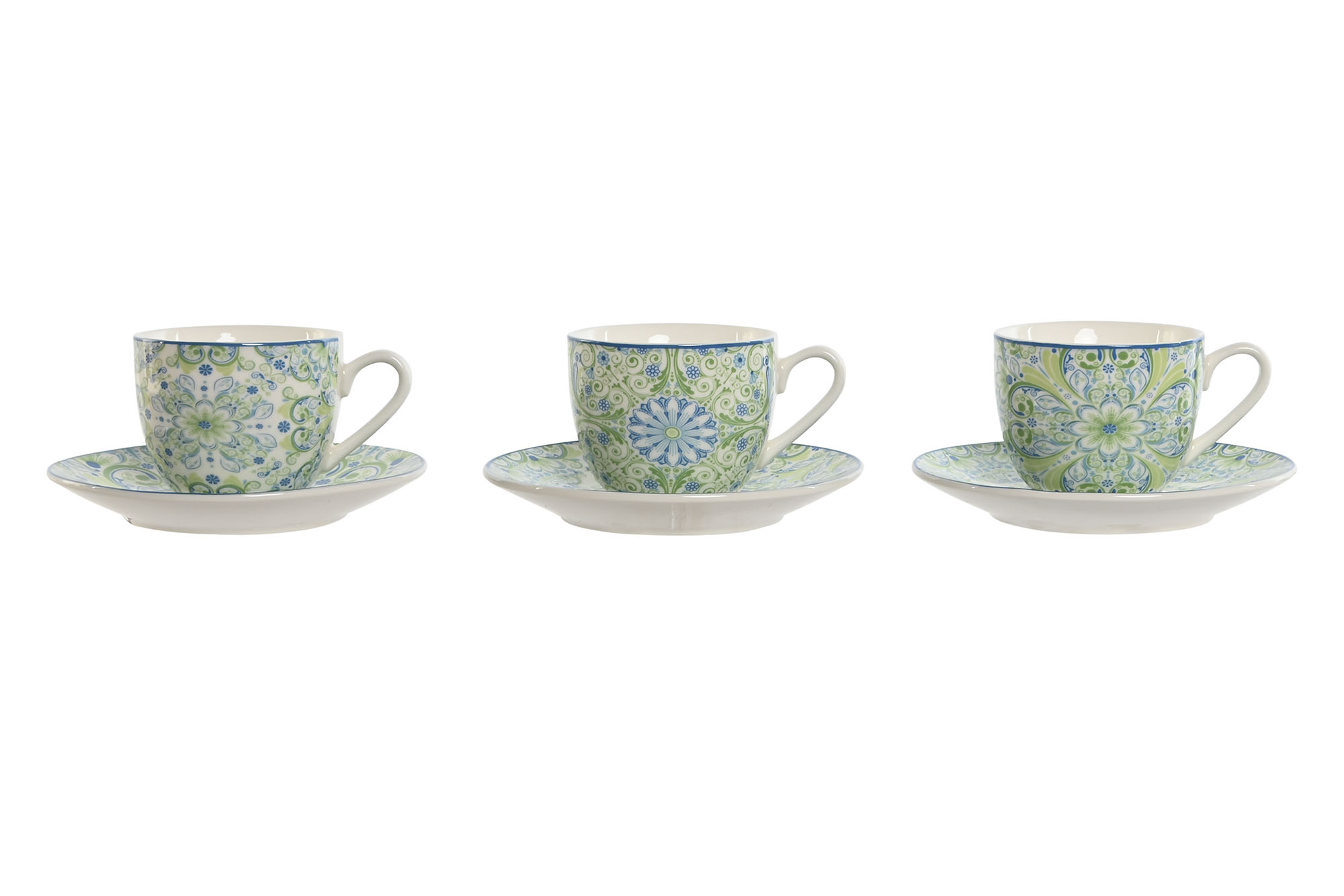 TAZA SET PLATO PORCELANA 12X9X7 220ML 3 SURT.