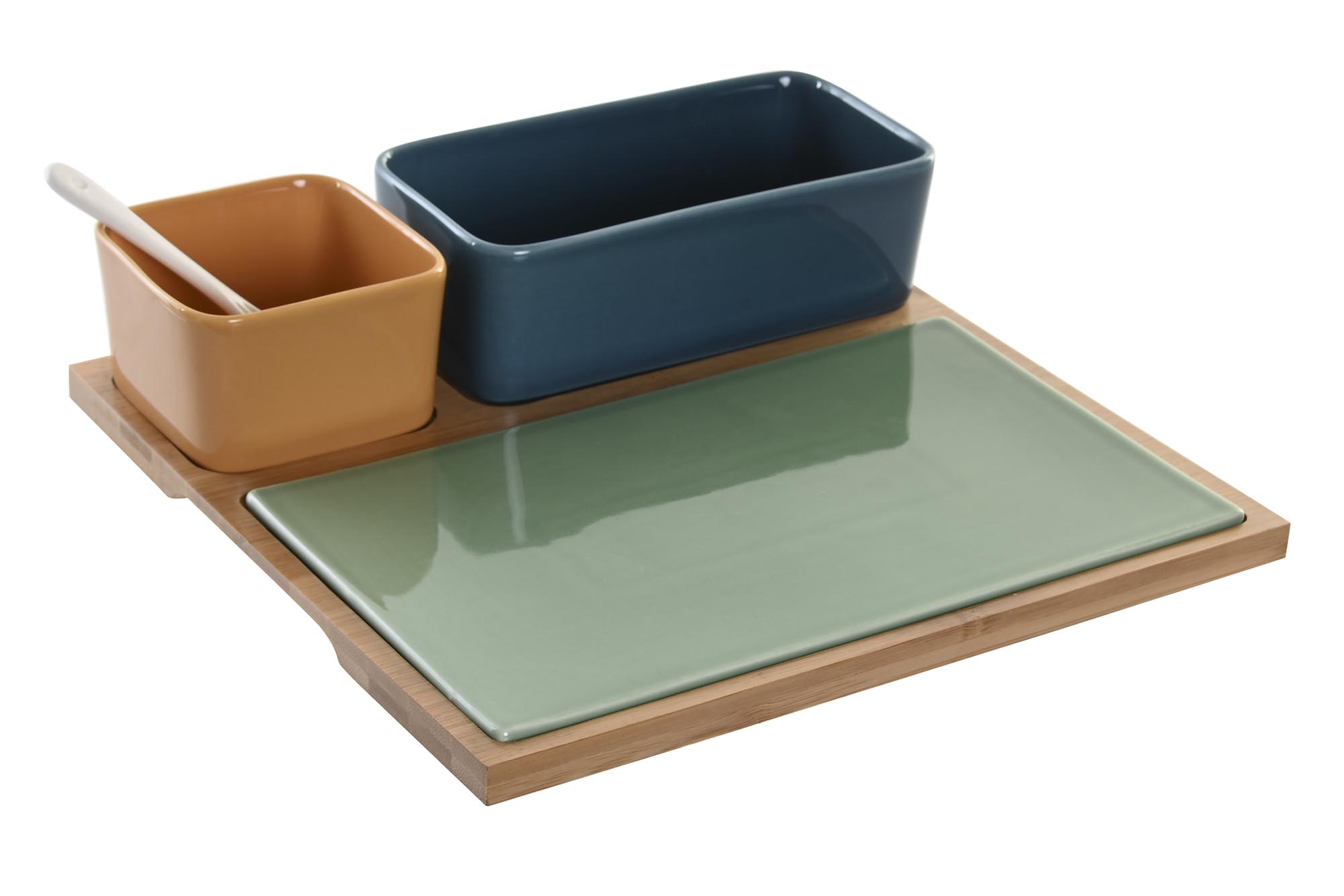 APERITIVO SET 5 BAMBU PORCELANA 27X26X8 MULTICOLOR