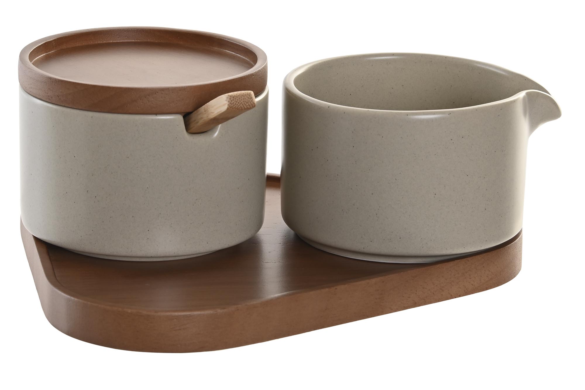 AZUCARERO SET 2 RUBBERWOOD 19,5X18,5X7 LECHERA