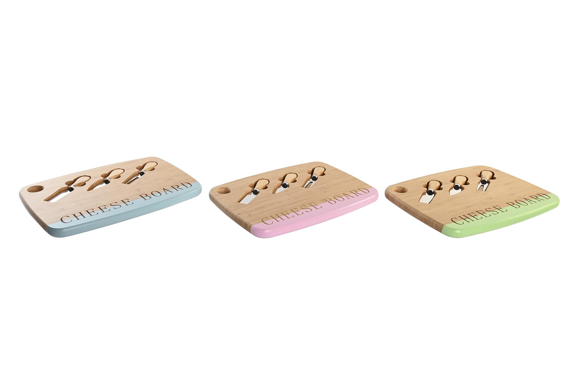 TABLA CORTAR SET 4 BAMBU 33,5X24X2 QUESO 3 SURT.