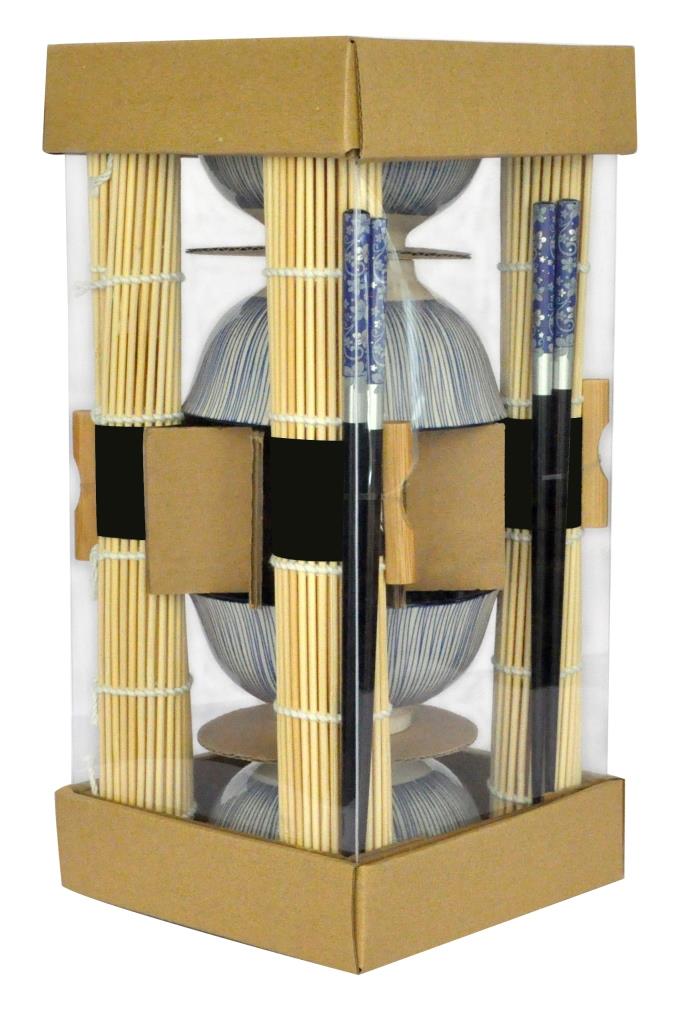 SUSHI SET 16 BAMBU GRES 14,5X14,5X31 NEGRO