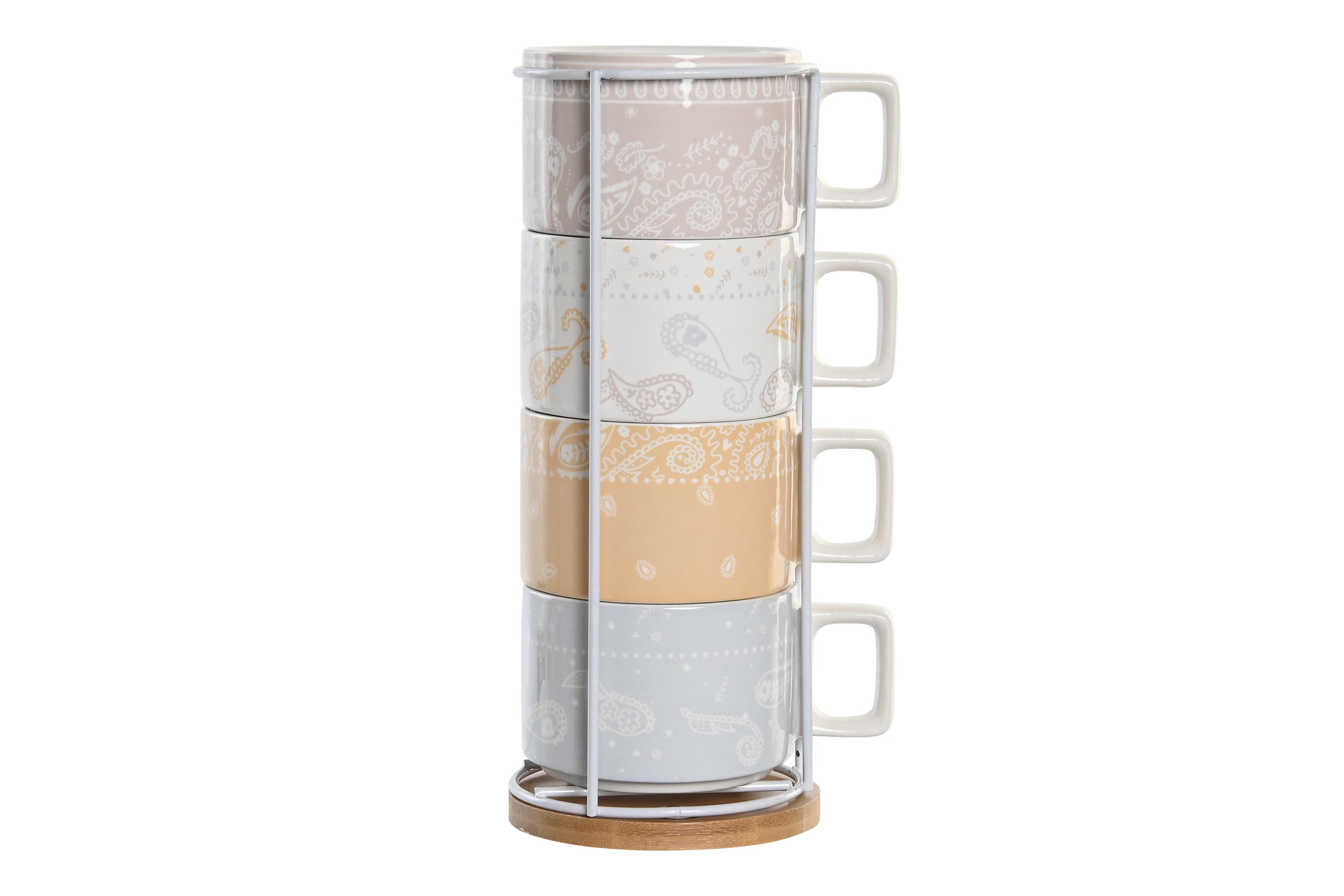 CAFE SET 4 DOLOMITE METAL 11X11X27 260 ML ROJO