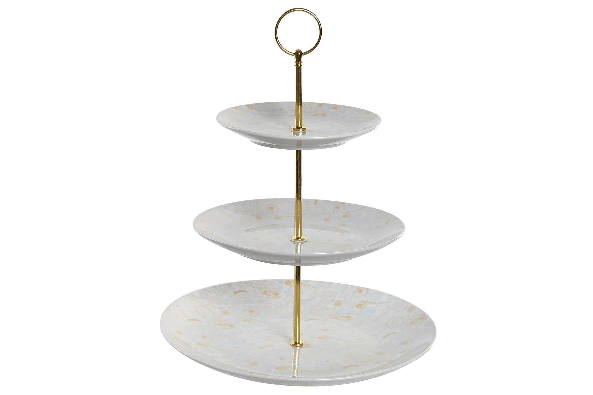 FRUTERO PORCELANA METAL 27X27X34 3PISOS AZUL