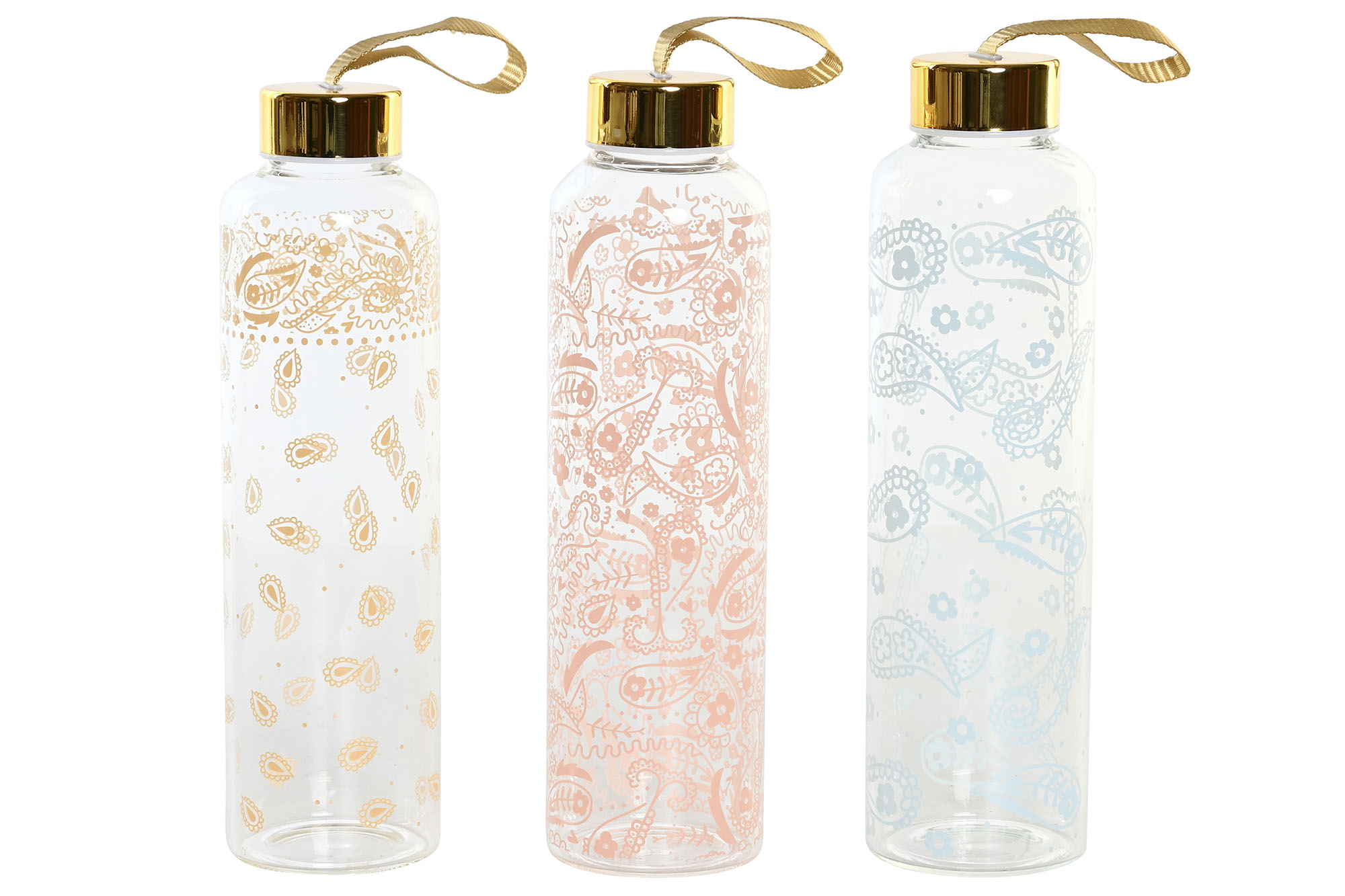 BOTELLA BOROSILICATO 6,5X6,5X23 550ML, 3 SURT.