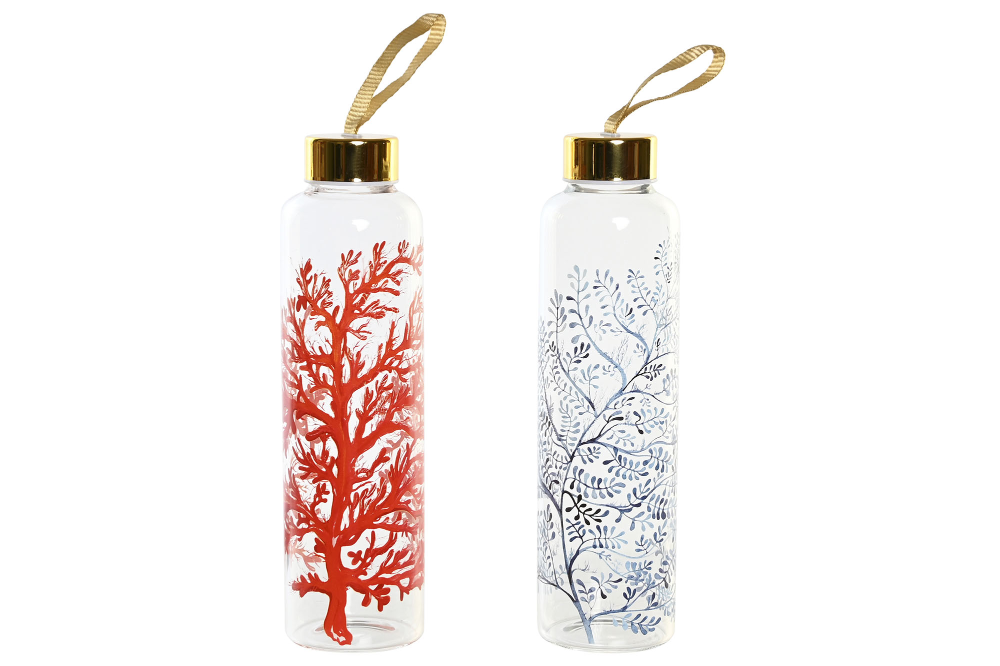 BOTELLA BOROSILICATO 6,5X6,5X23 550ML CORAL 2 SURT