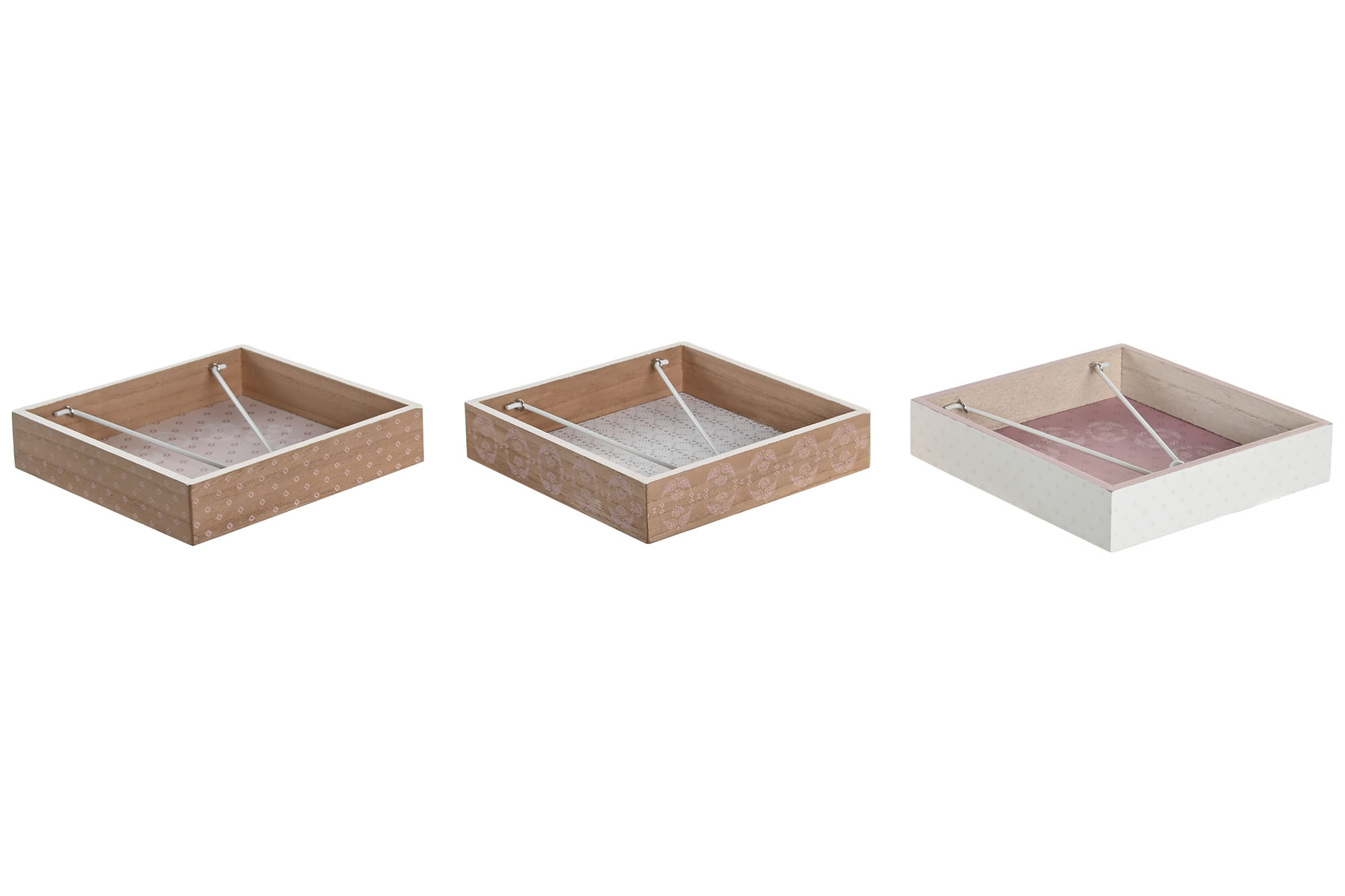 SERVILLETERO MDF METAL 18X18X4 3 SURT.