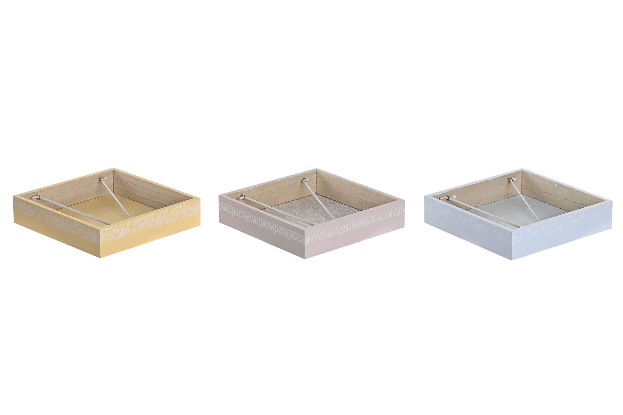 SERVILLETERO MDF METAL 18X18X4 3 SURT.