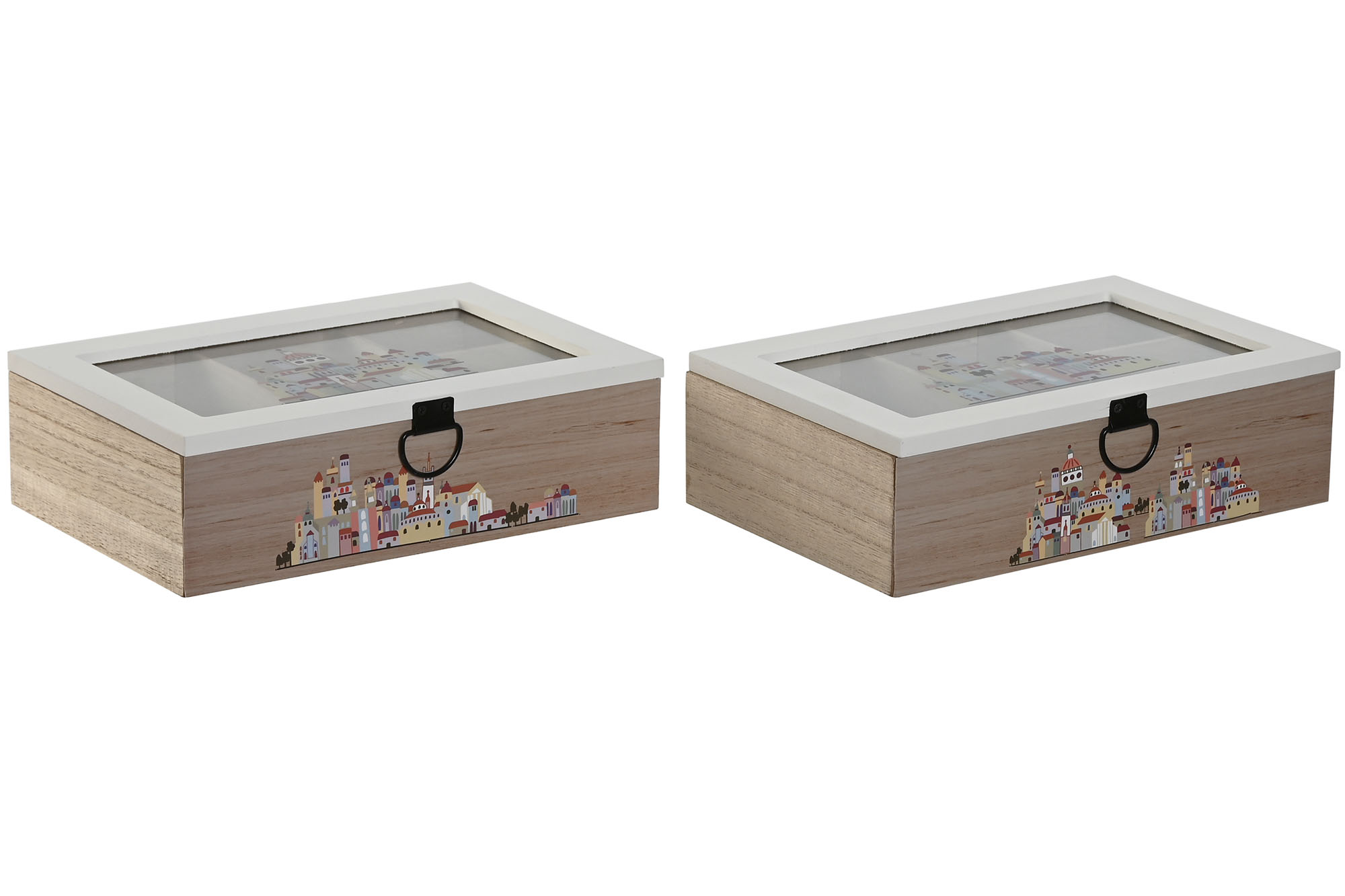 CAJA INFUSIONES MDF 23X15X7 CASITAS 2 SURT.