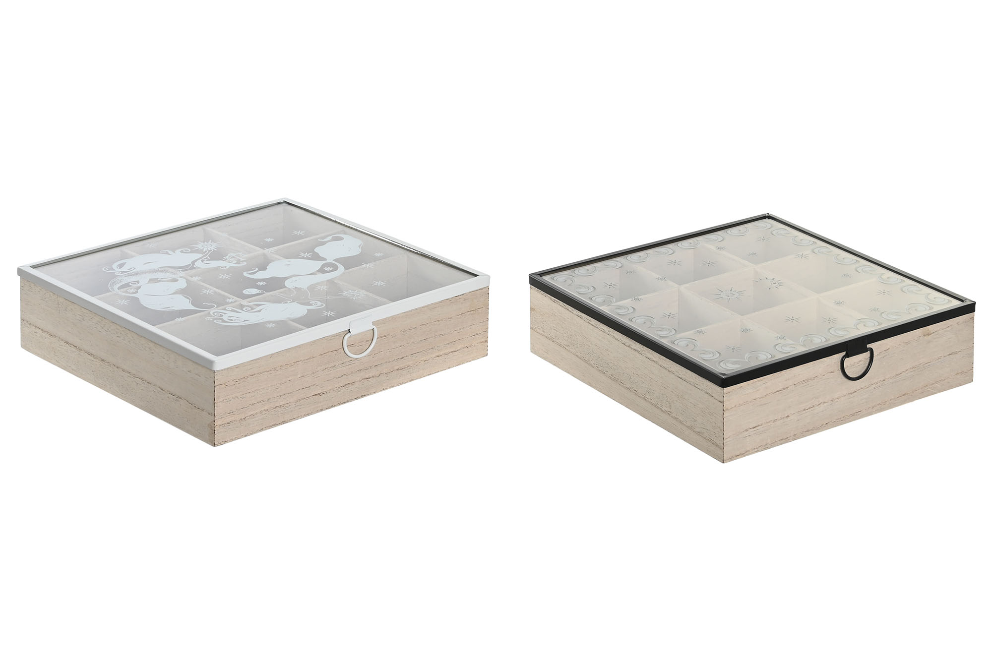CAJA INFUSIONES MDF CRISTAL 24X24X6,5 2 SURT.