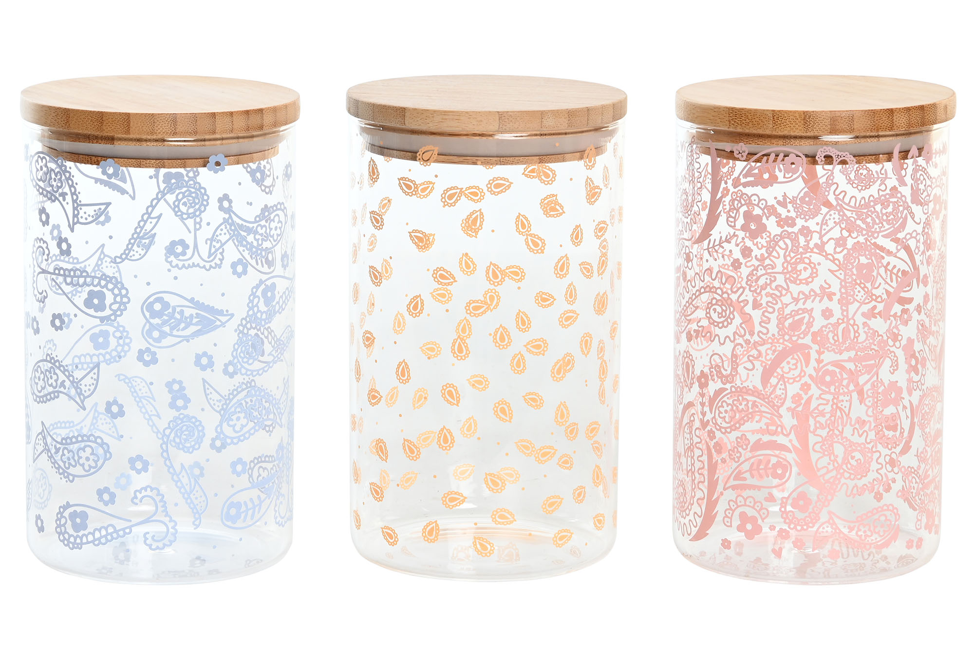 BOTE BOROSILICATO BAMBU 10X10X17 1L, 3 SURT.
