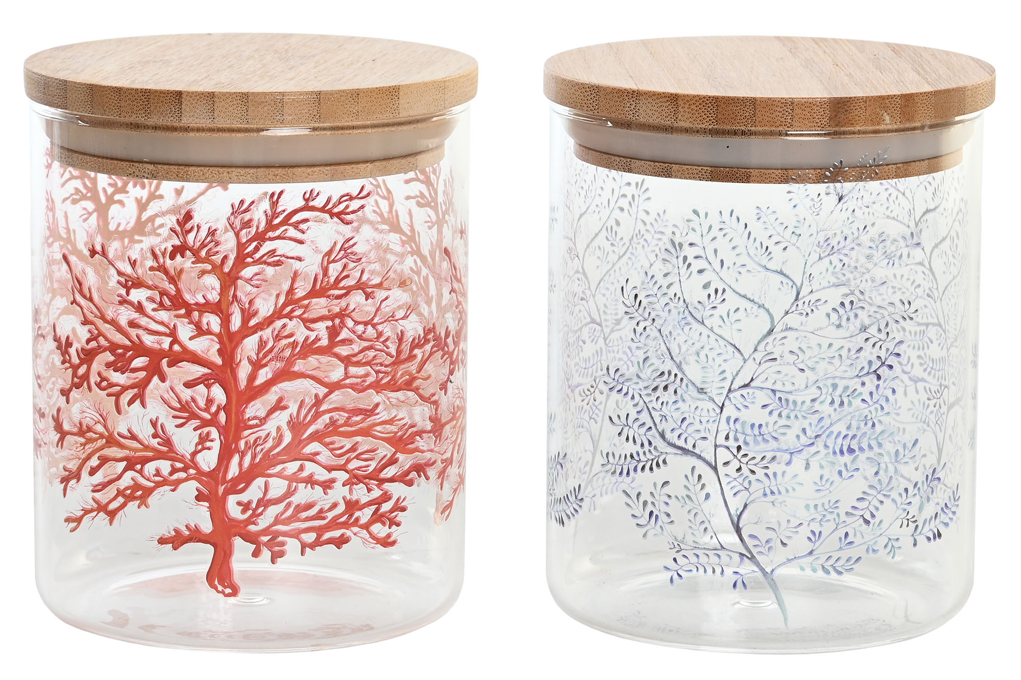BOTE BOROSILICATO 10X10X12,5 700 ML, CORAL 2 SURT.