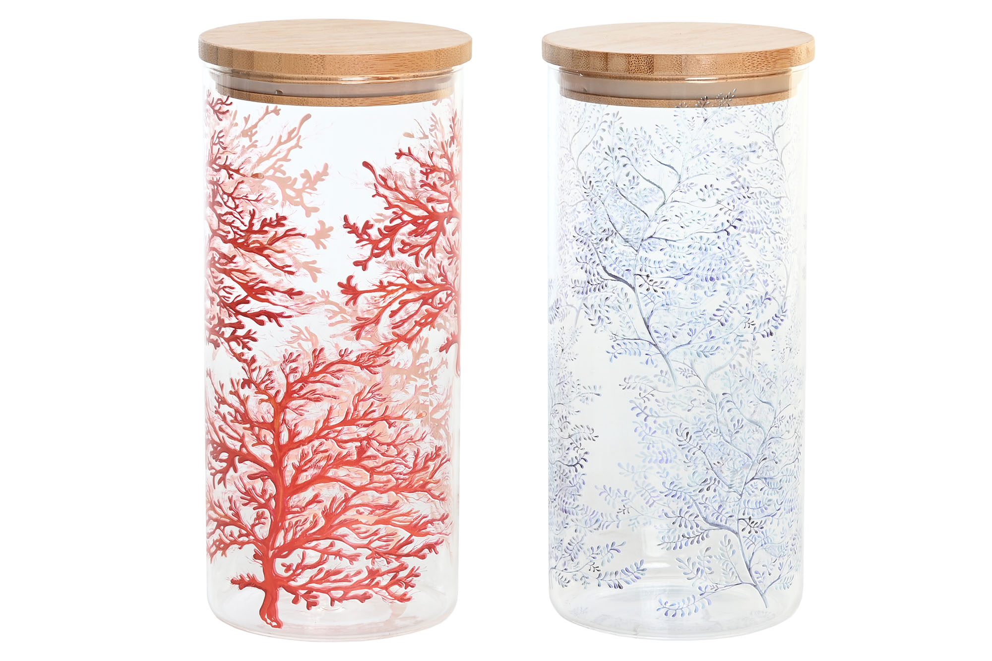 BOTE BOROSILICATO 10X10X22 1400ML, CORAL 2 SURT.