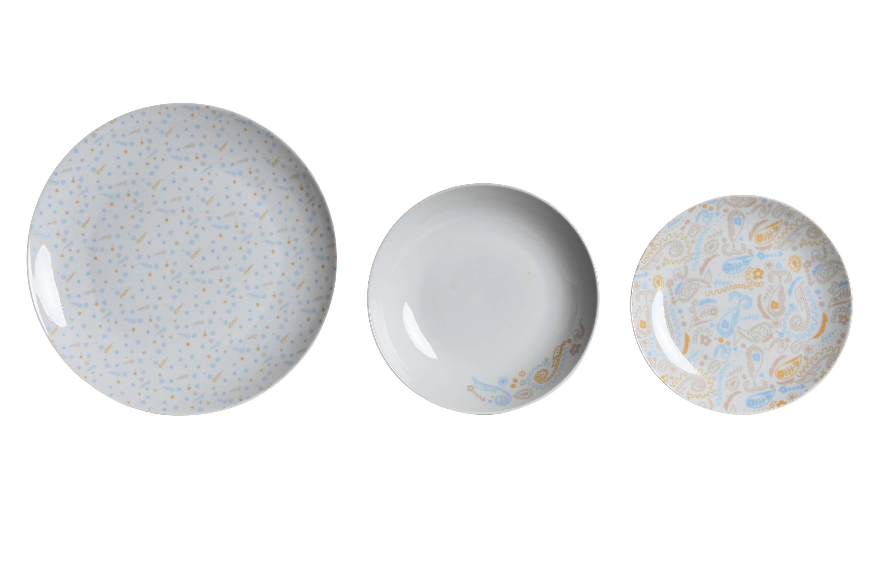 VAJILLA SET 18 PORCELANA 27X27X3 ROSA