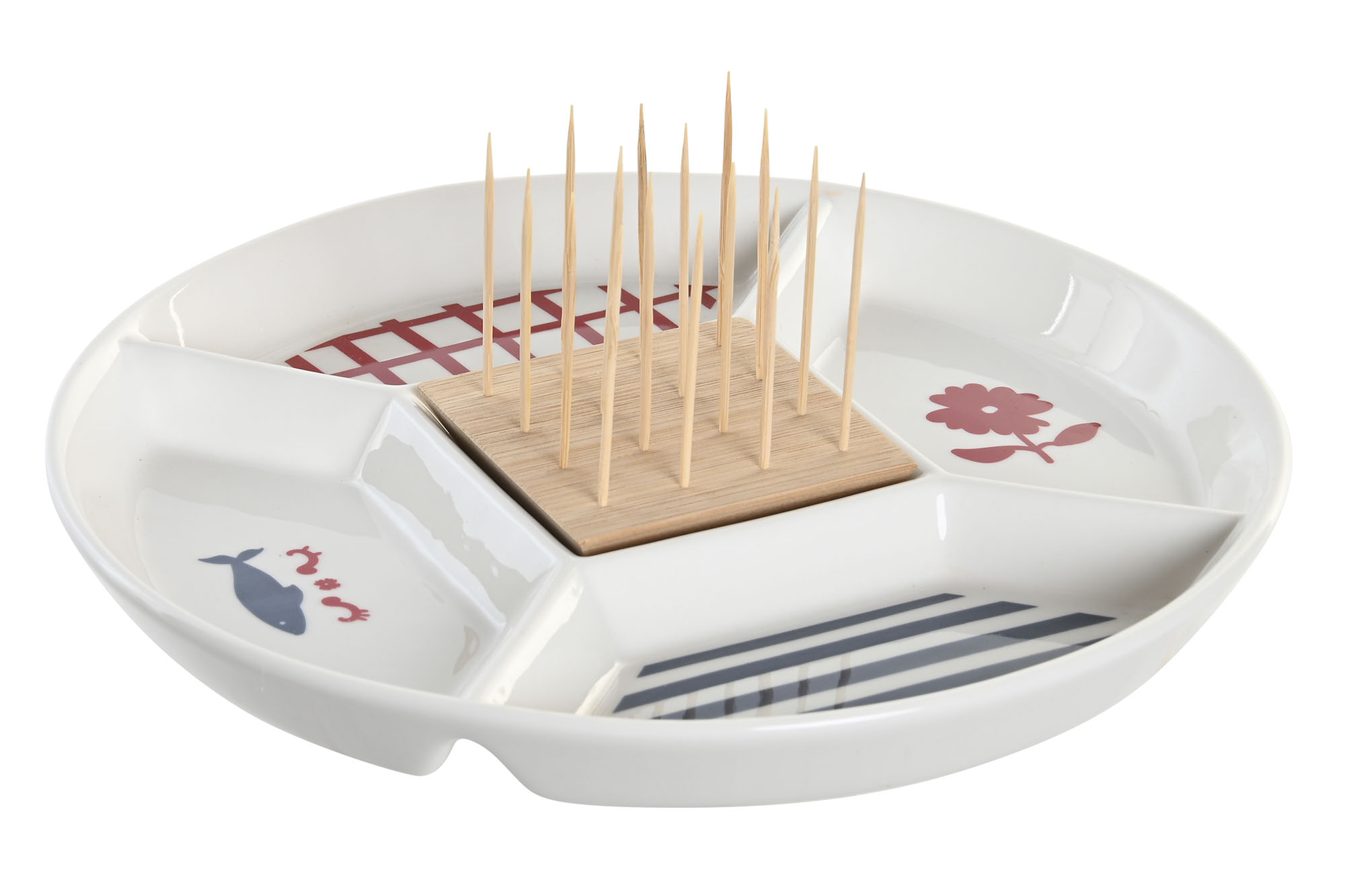 APERITIVO GRES BAMBU 23,5X23,5X7 BLUE RED BIRD
