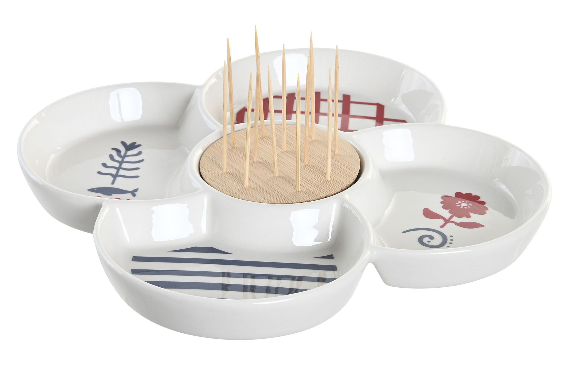 APERITIVO GRES BAMBU 22X22X7 BLUE RED BIRD