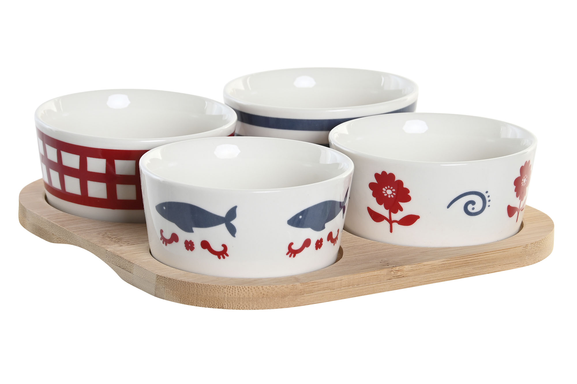 APERITIVO SET 5 GRES 19,7X19,7X1 BLUE RED BIRD