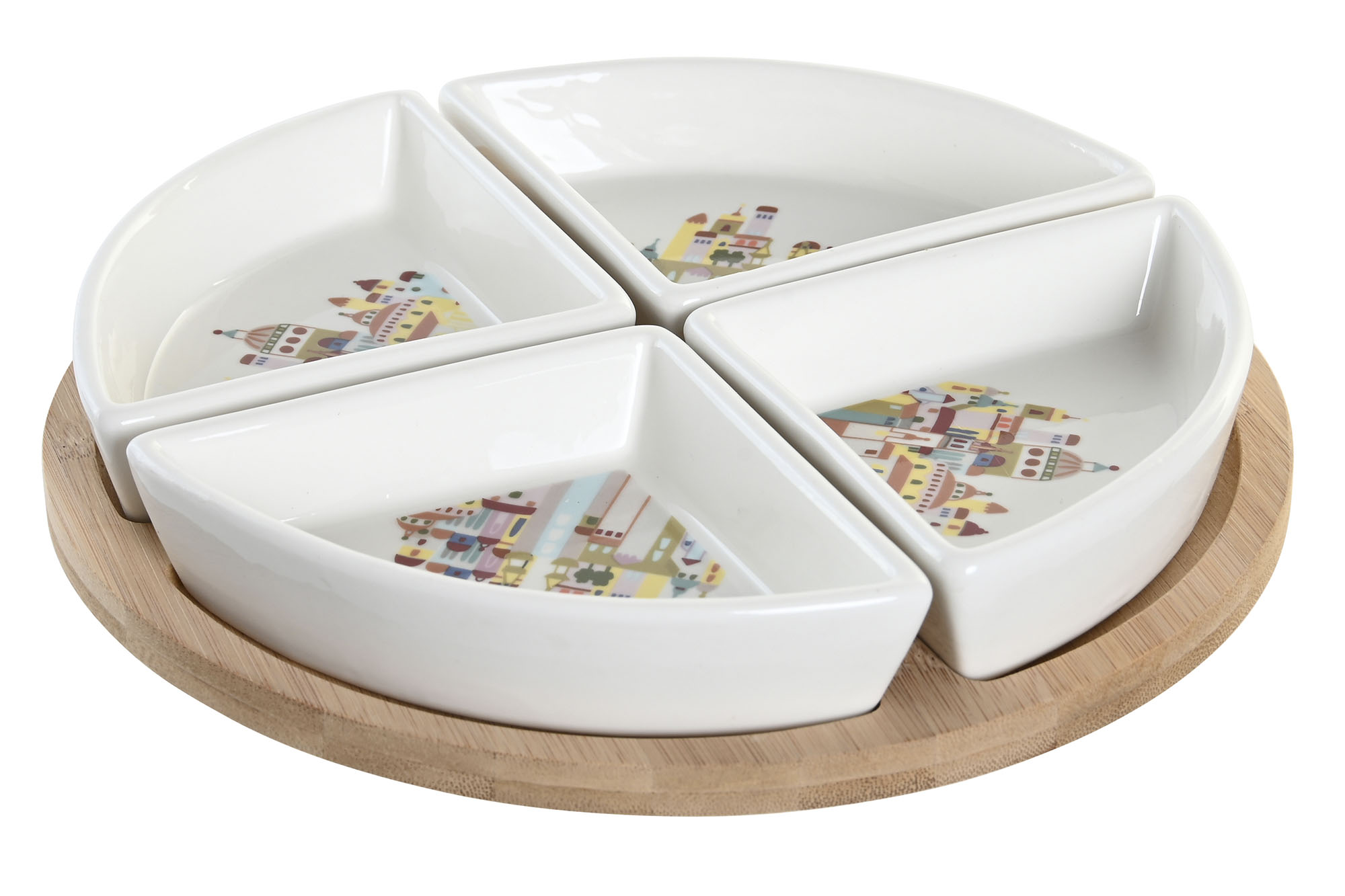 APERITIVO SET 5 GRES BAMBU 21,5X21,5X1 CASITAS