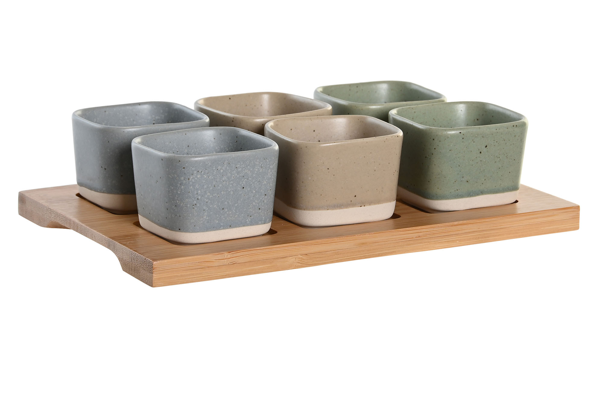 APERITIVO SET 7 PORCELANA BAMBU 21,6X15X1,5