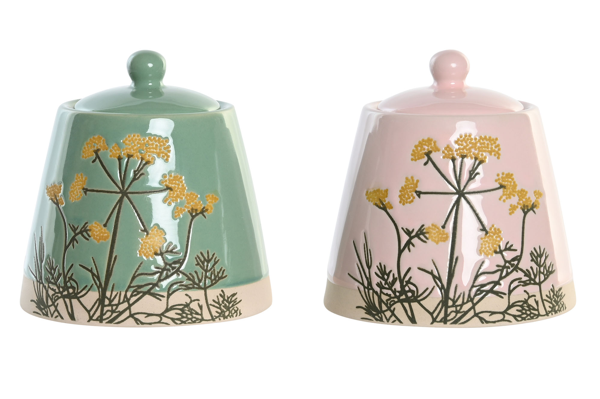AZUCARERO GRES 8,6X8,6X8,6 180ML FLORAL 2 SURT.