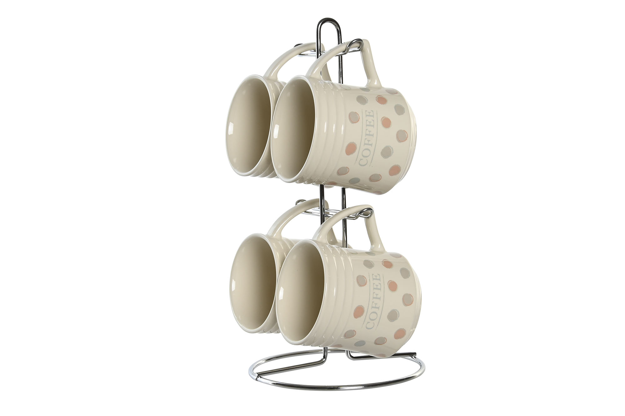 MUG SET 4 GRES METAL 12X8,5X9,5 300 ML TOPITOS