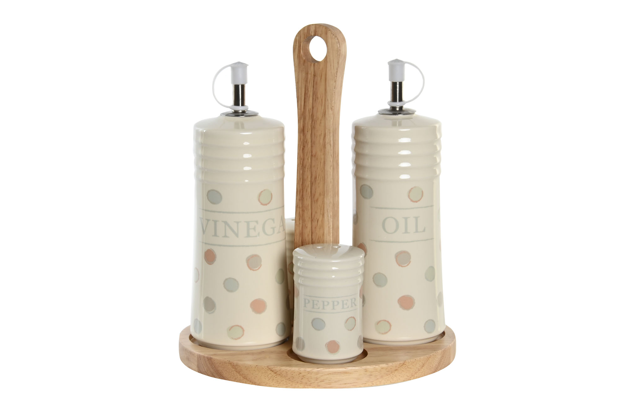 ACEITERA VINAGRERA SET 4 GRES 18X15X22 TOPITOS