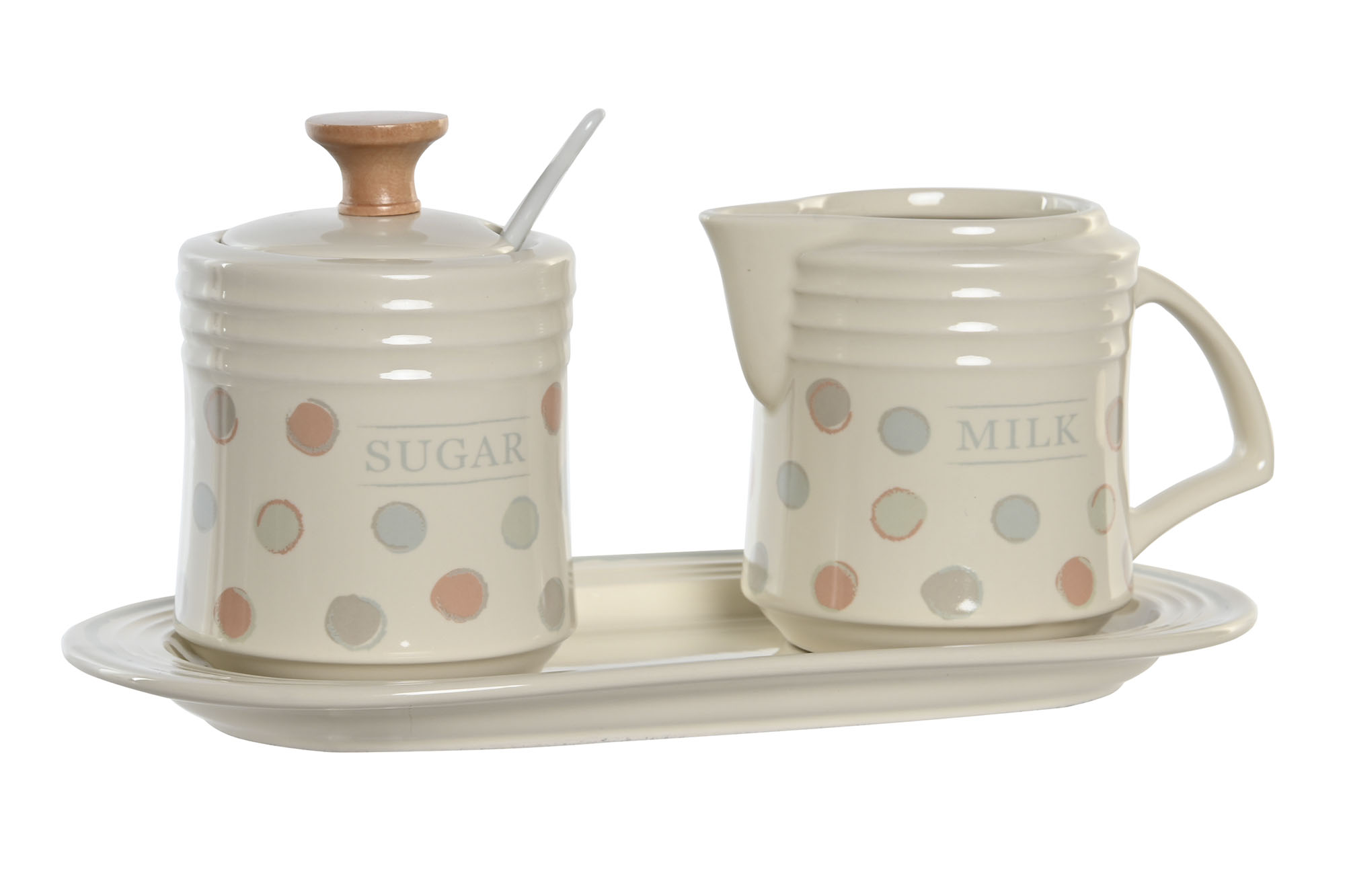 AZUCARERO SET 3 GRES 24X12,5X2 TOPITOS BEIGE
