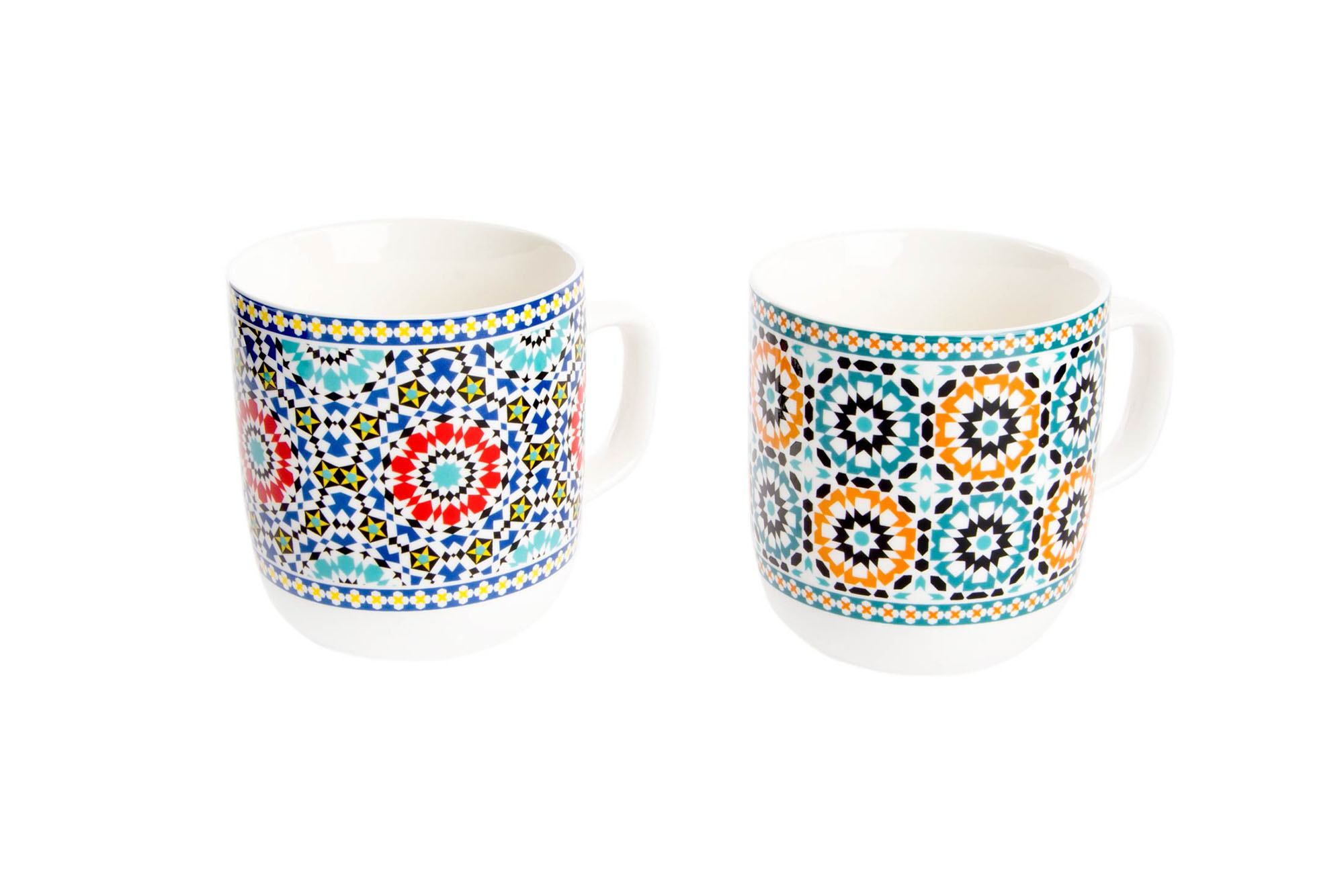 MUG PORCELANA 11,5X8,5X10 380ML AZULEJOS 2 SURT.