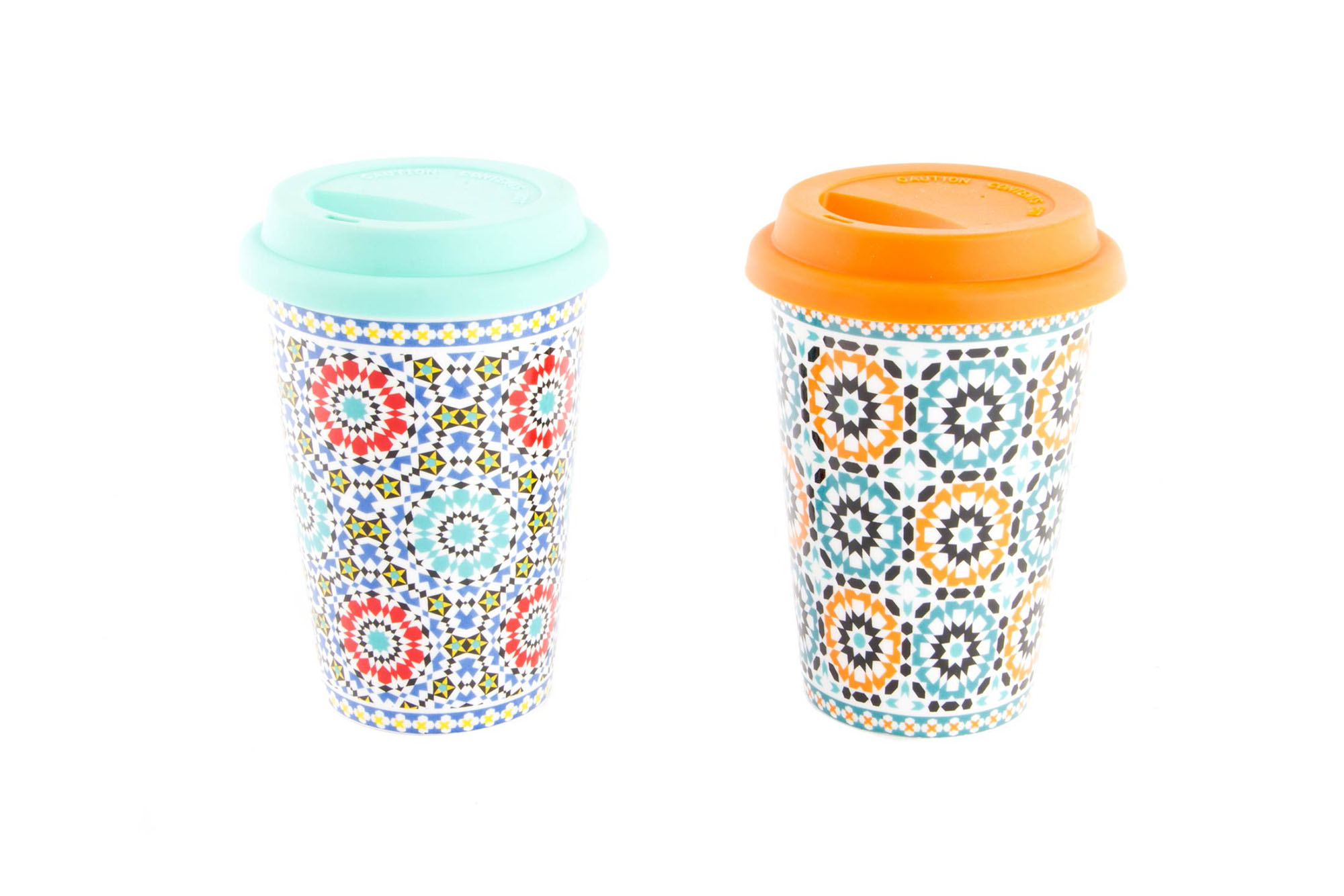 MUG PORCELANA 10X10X14 400ML AZULEJOS 2 SURT.