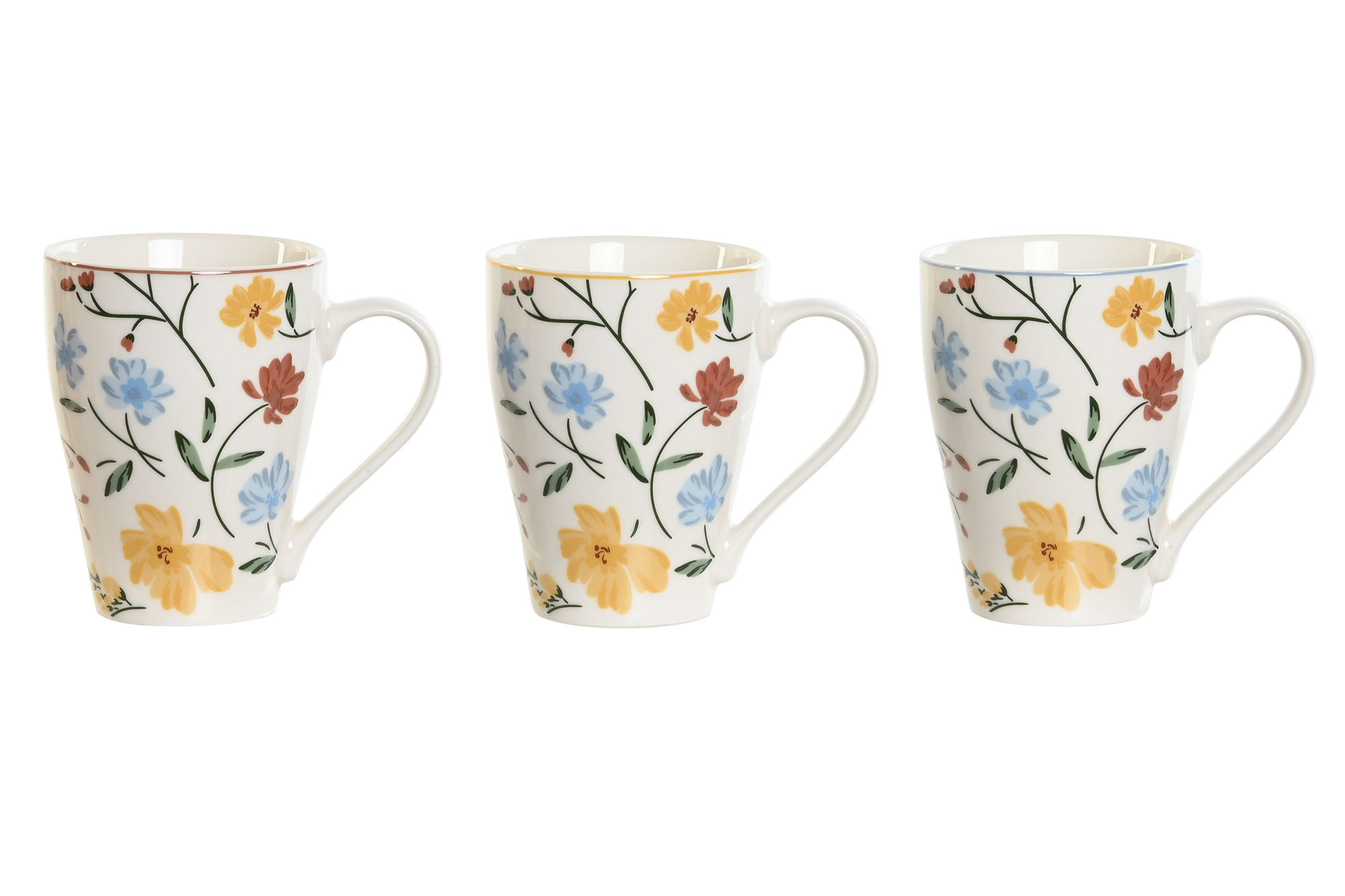 MUG PORCELANA 12X8,5X11 350ML, FLORAL 3 SURT.